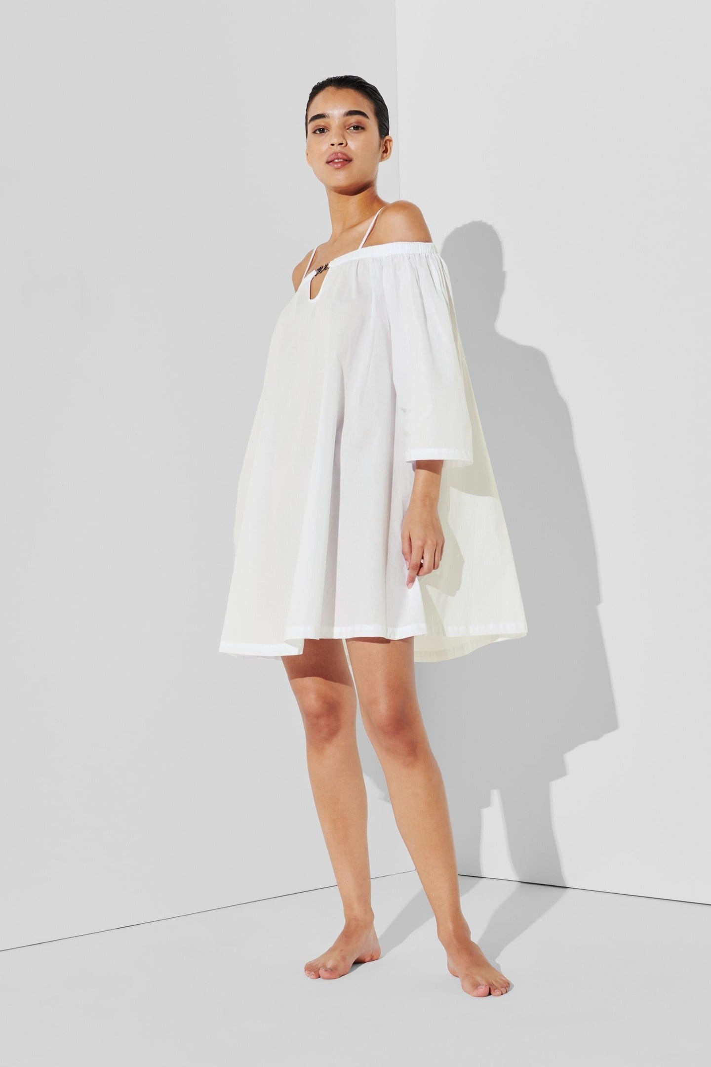 KARL DNA OFF SHOULDER DRESS WHITE 1