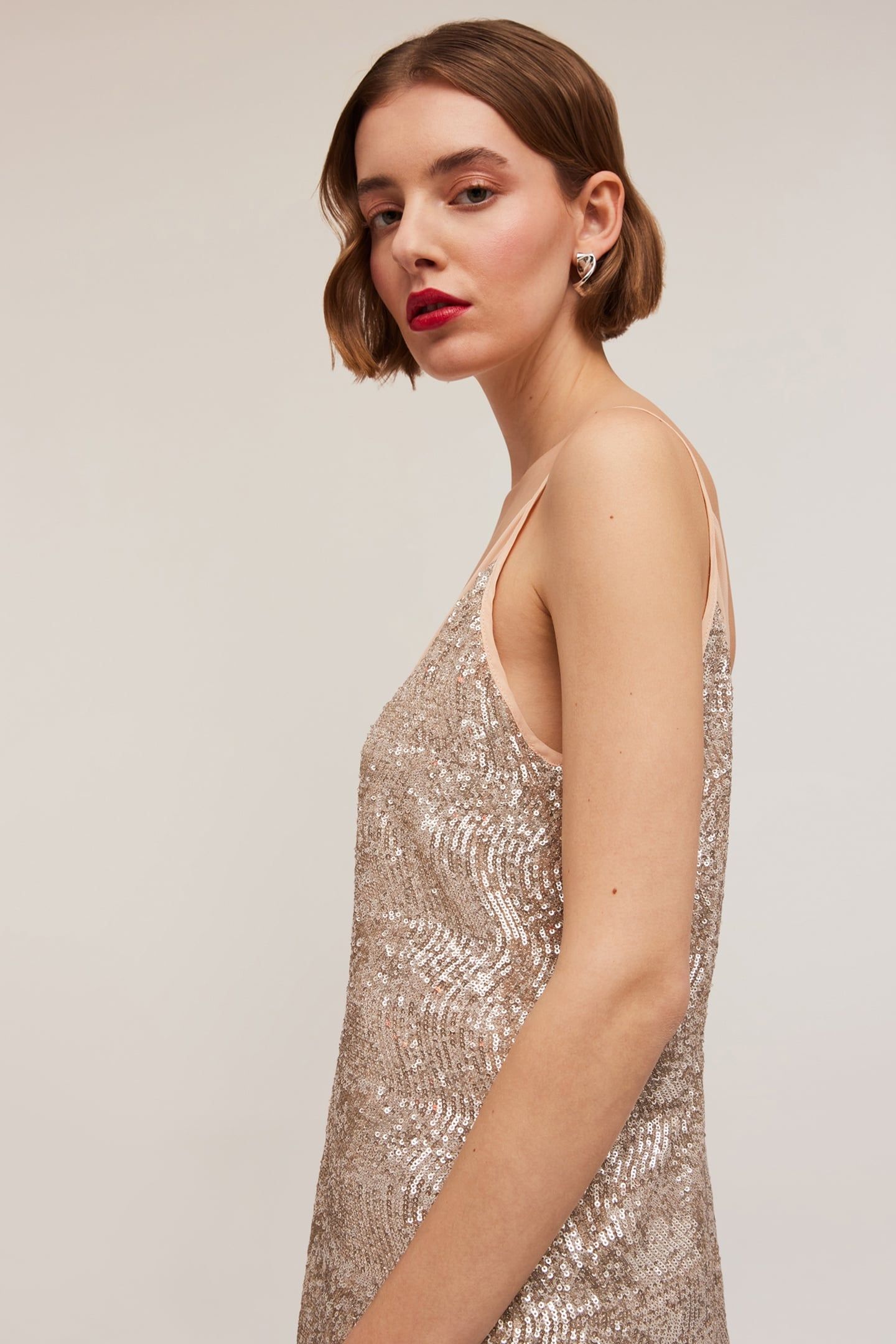 FULL SEQUIN MIDI DRESS PINK 4