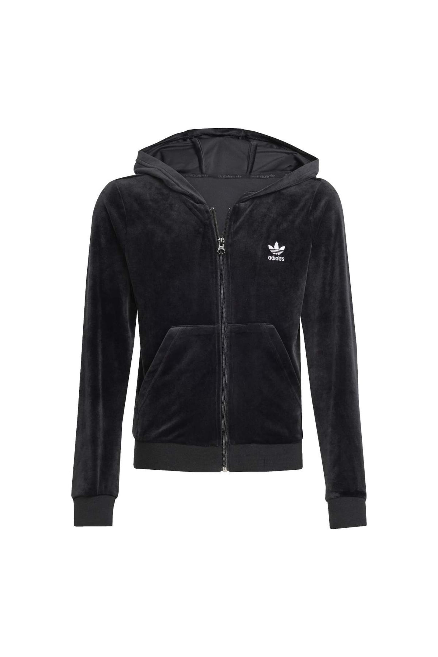 ORIGINALS VELOUR ZIP HOODIE BLACK 5