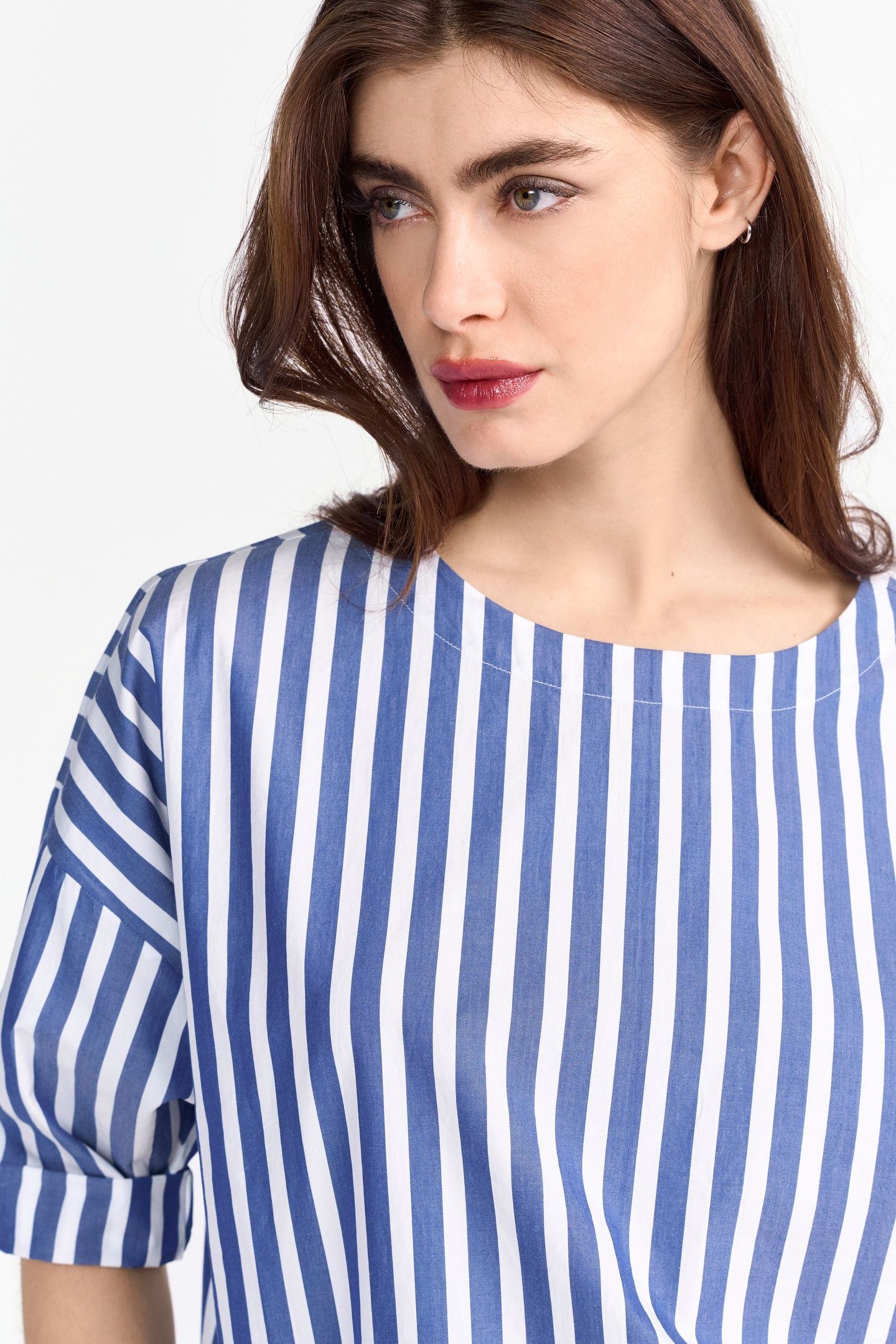 COTTON STRIPE BLOUSE MIDNIGHT BLUE 5