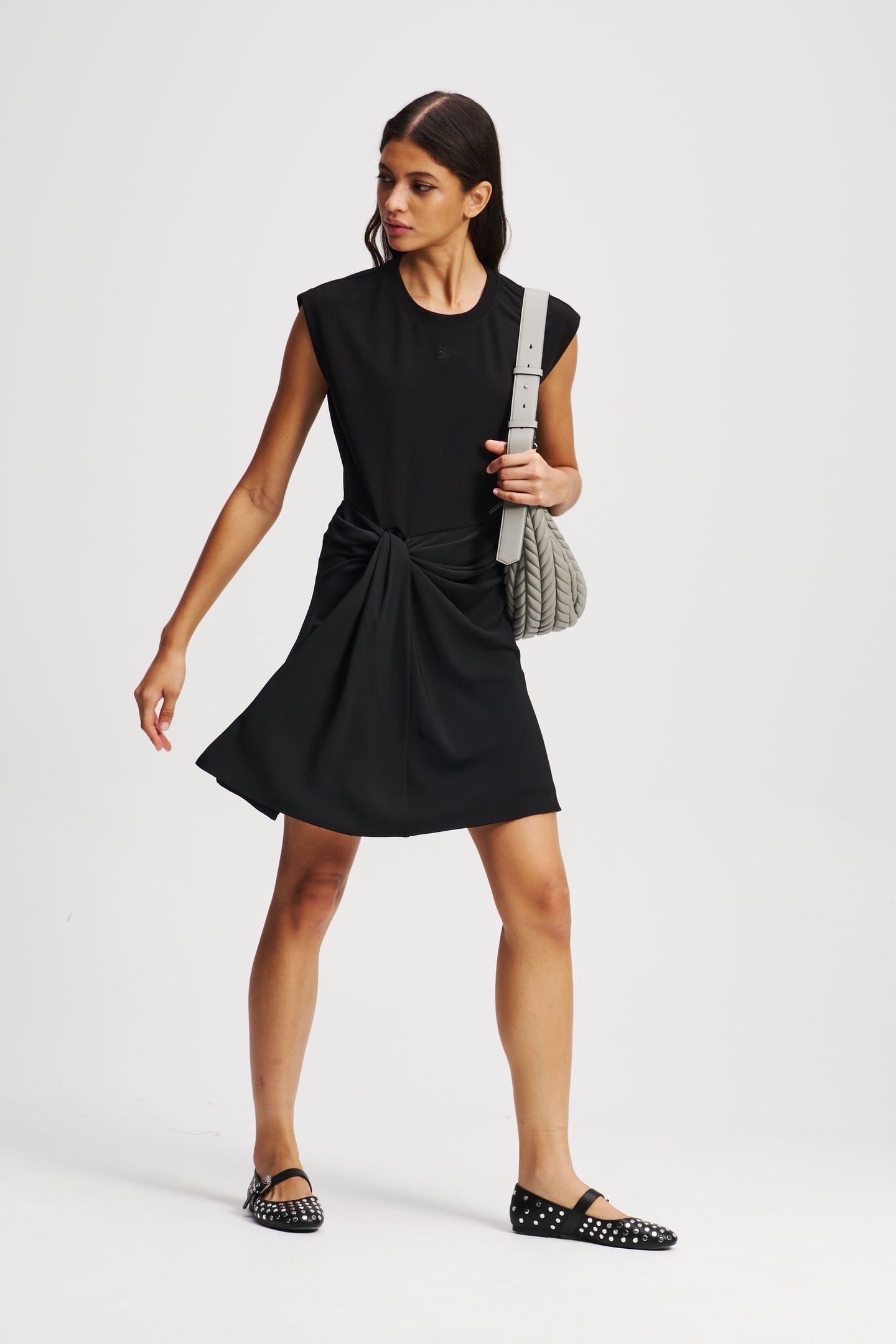 FABRIC MIX DRESS BLACK 3