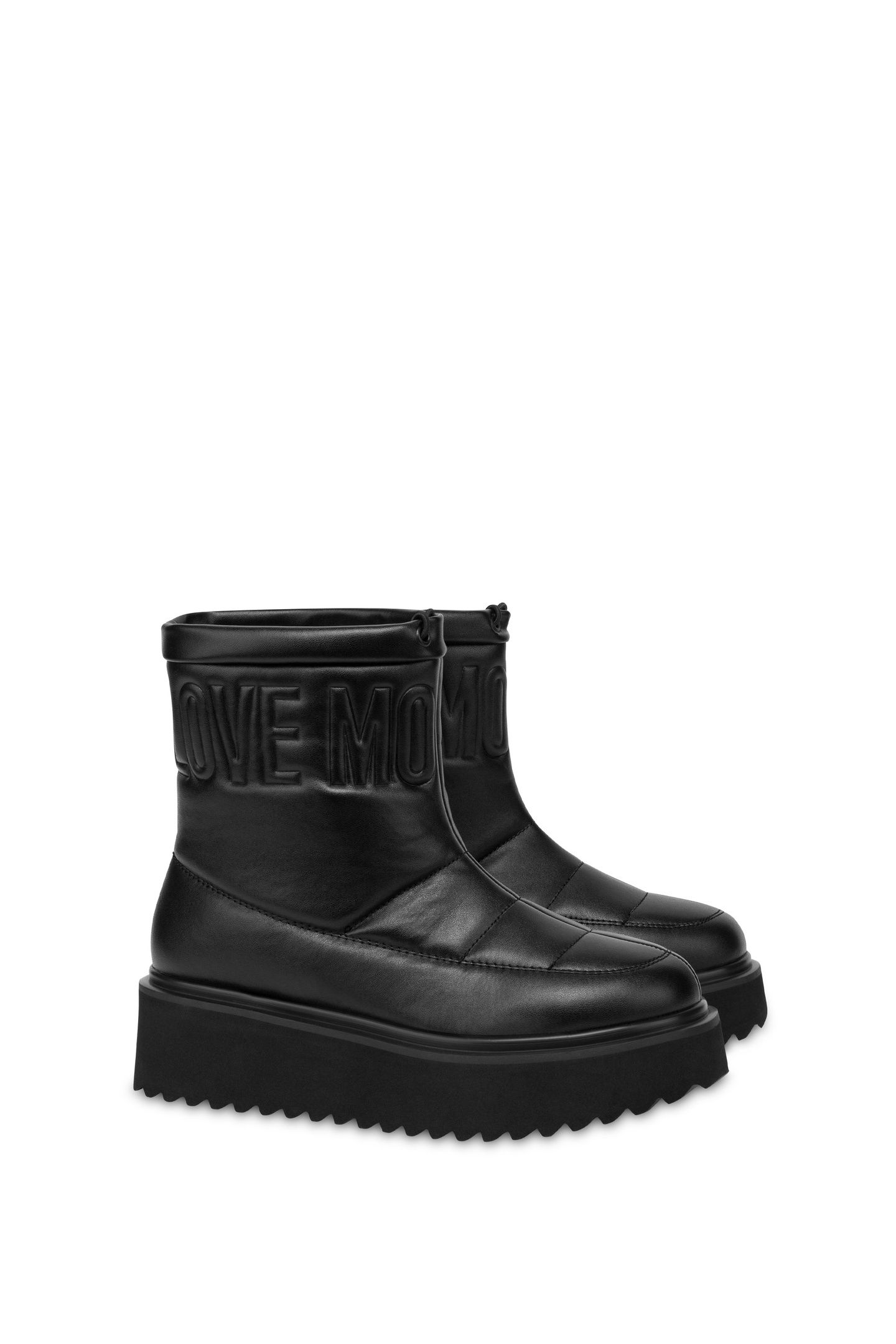 PLATFORM POWER NAPPA LEATHER SNOW BOOTS BLACK 2