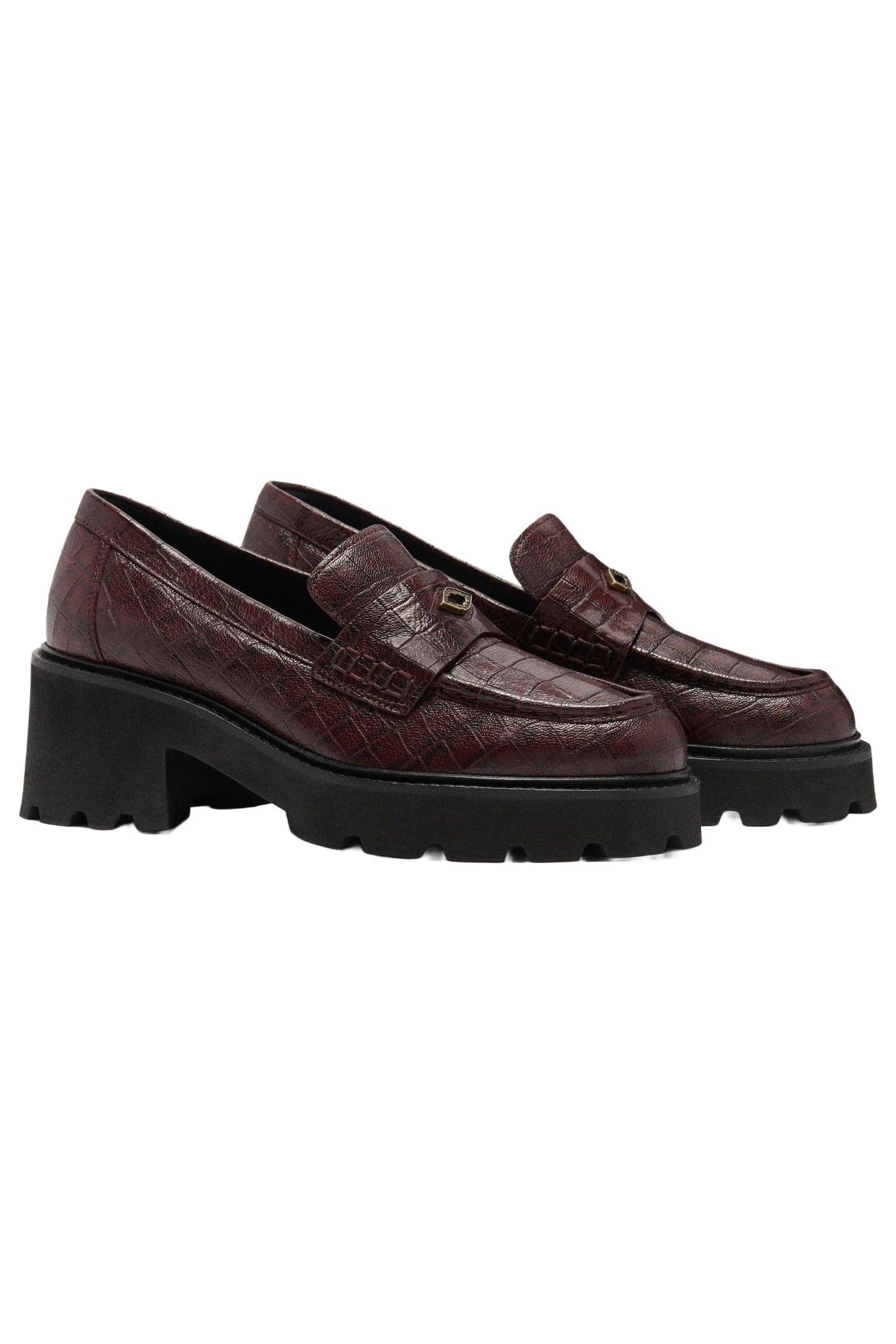 MOCASSIN CROCO CLAYMENCE BORDEAUX 2