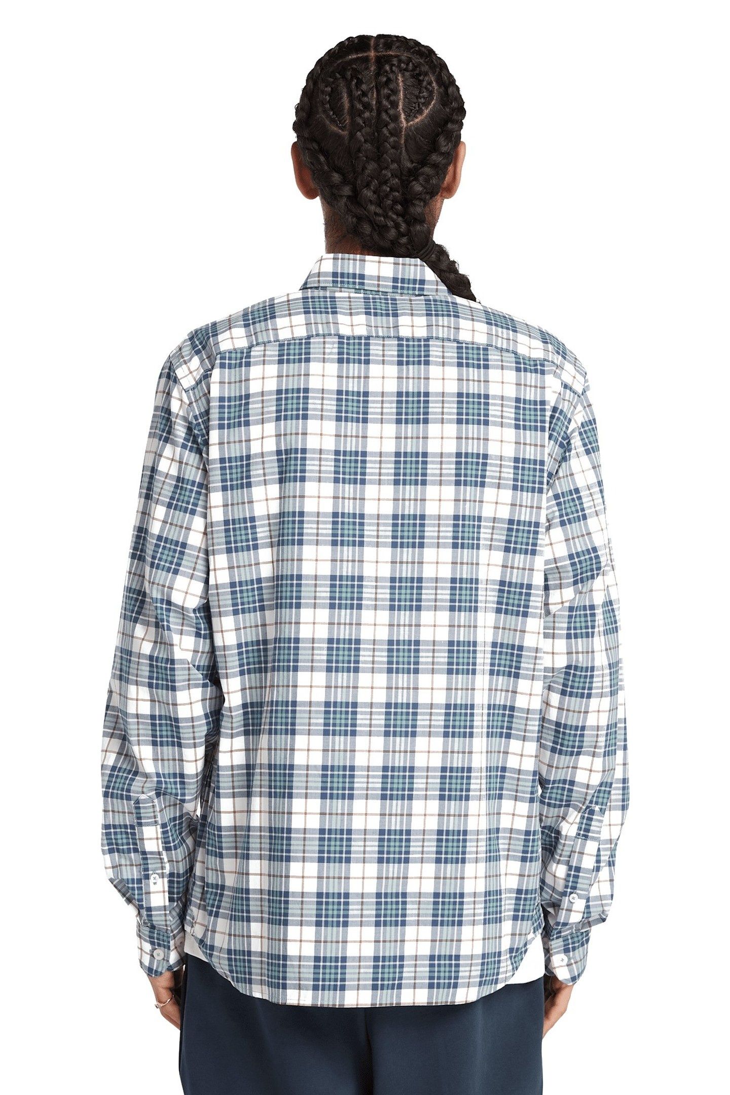 LS STRETCH POPLIN TARTAN SHIRT SLIM TRELLIS YD 3