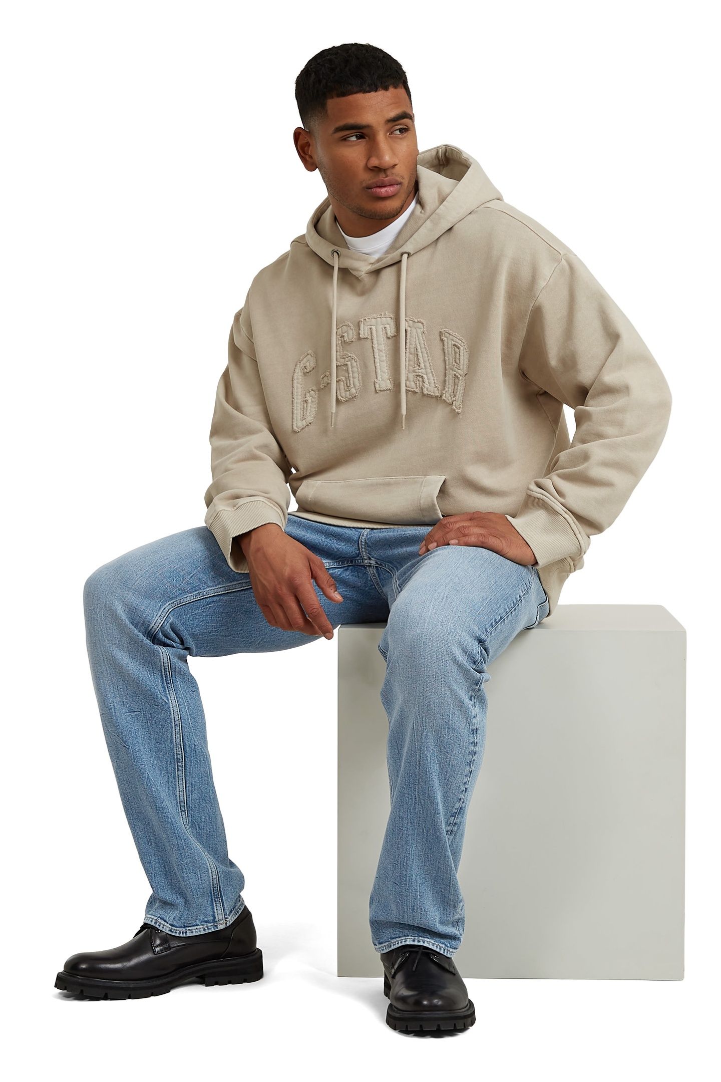 APPLIQUE RELAXED HOODIE BRICK 2