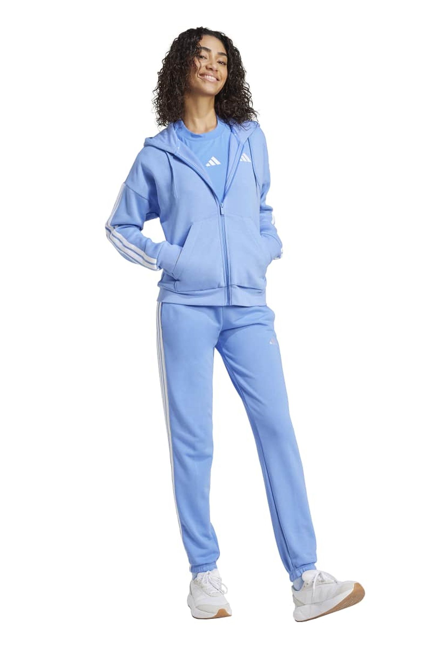 SPORTSWEAR ESSENTIALS 3-STRIPES FULL-ZIP FLEECE HOODIE BLUE 3