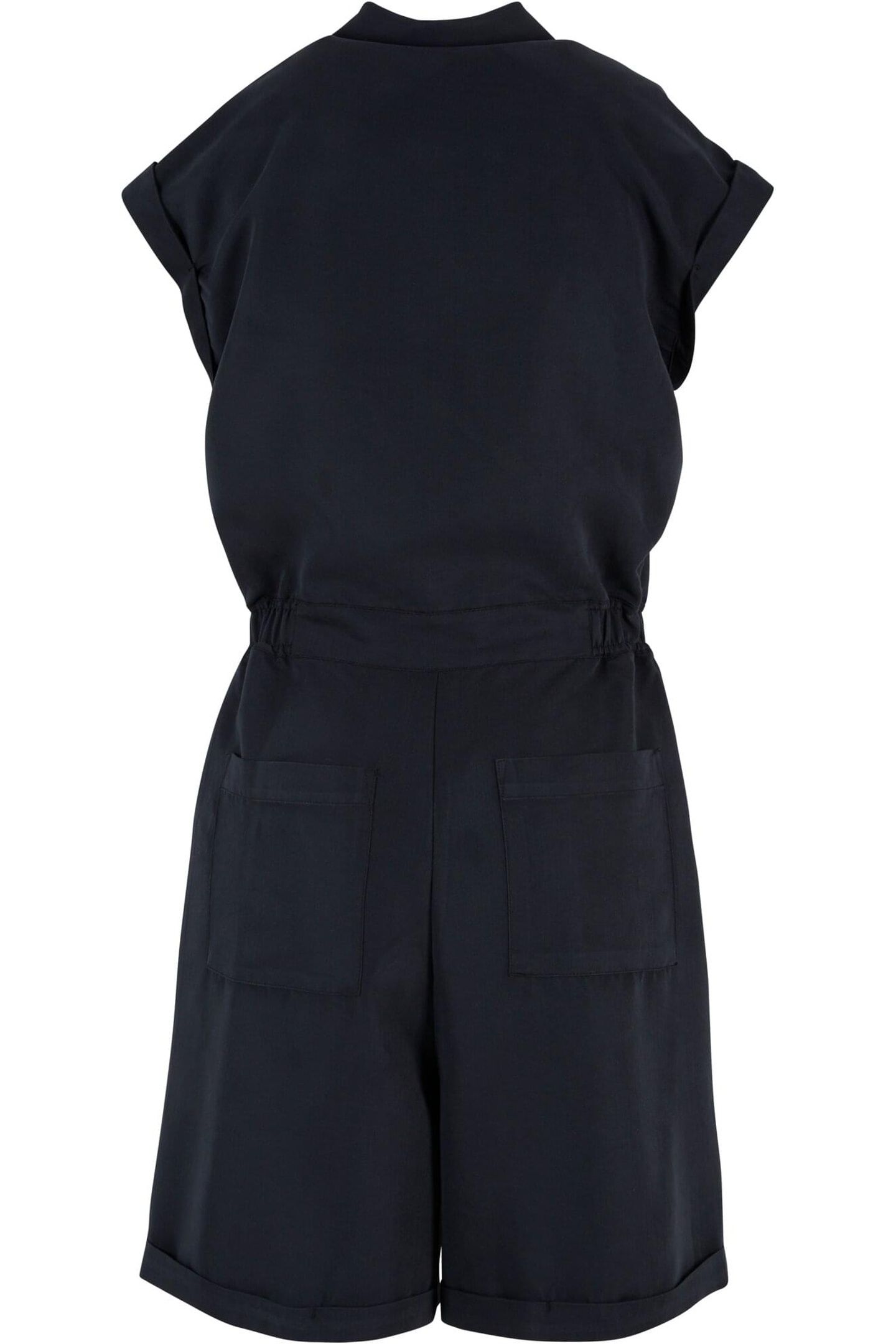 LADIES VISCOSE TWILL JUMPSUIT BLACK 2