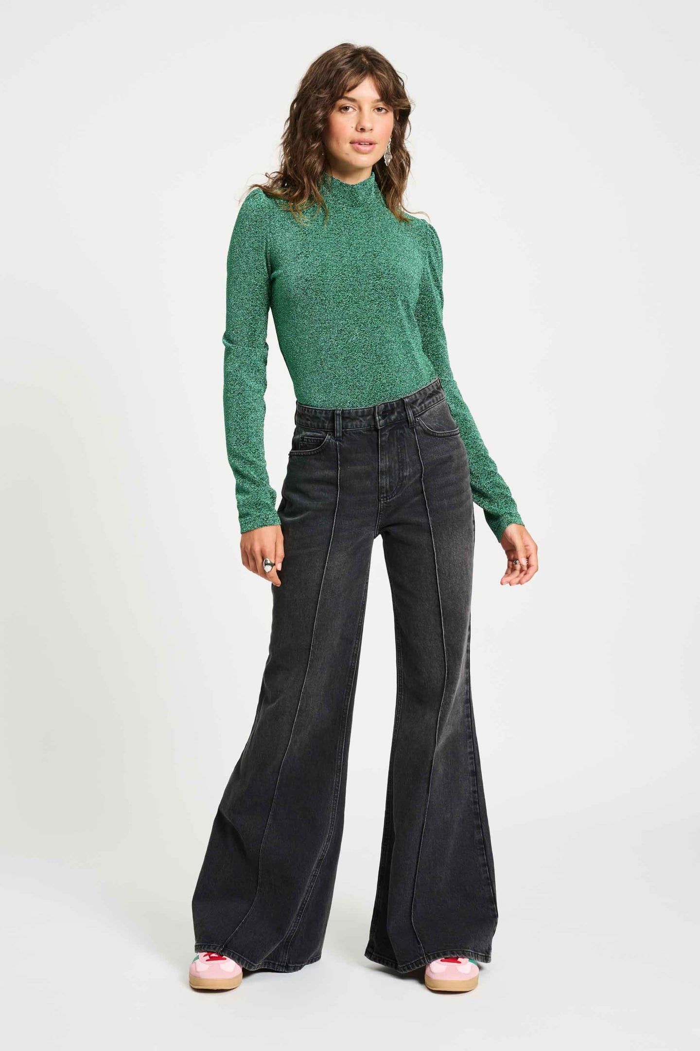 JEANS - FLARE WASHED BLACK 1