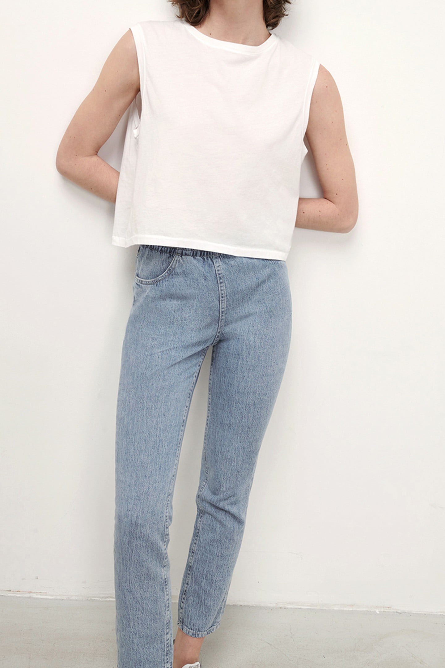 FYBEE 5 POCKETS JEANS BLEU STONE 2