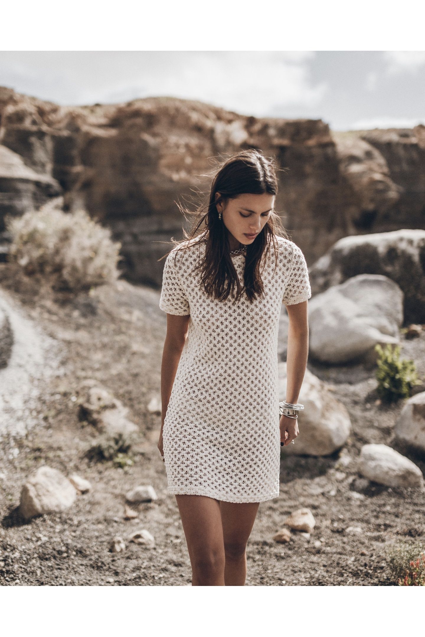 THE ECRU SHORT CROCHET DRESS 1