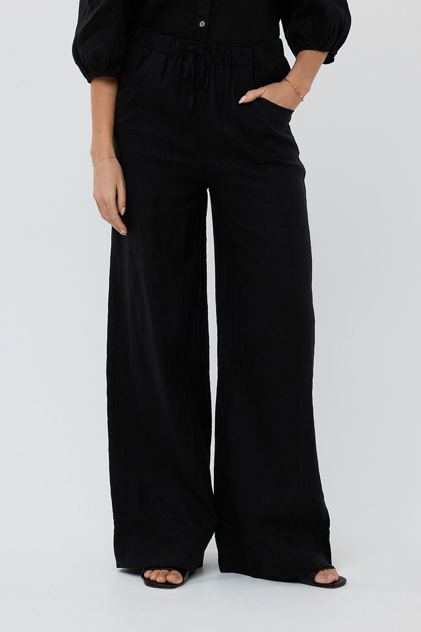 TROUSERS LINEN BLACK 2