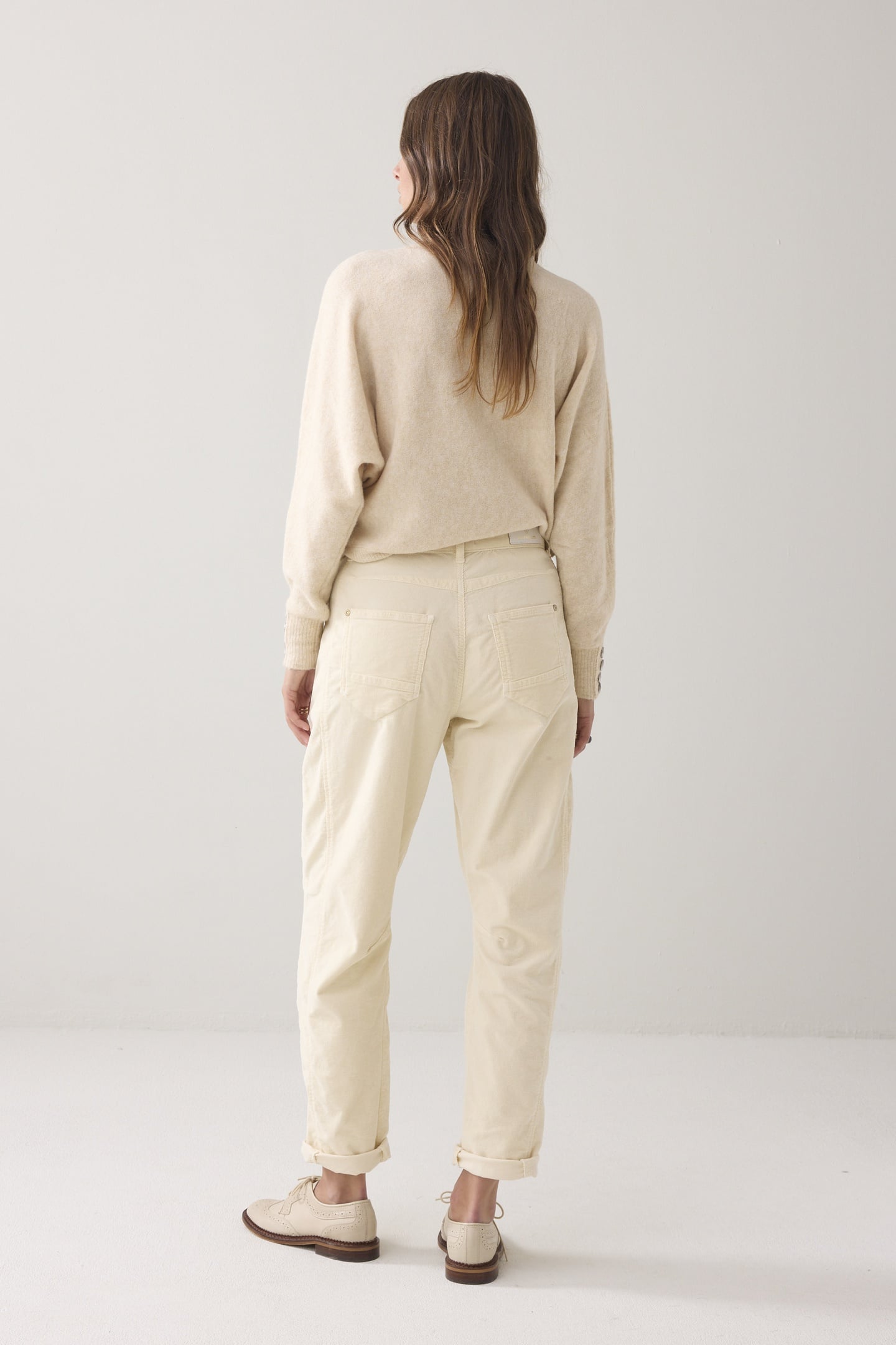 COCOON PANTS COTTON FLEX CORD IVORY 3