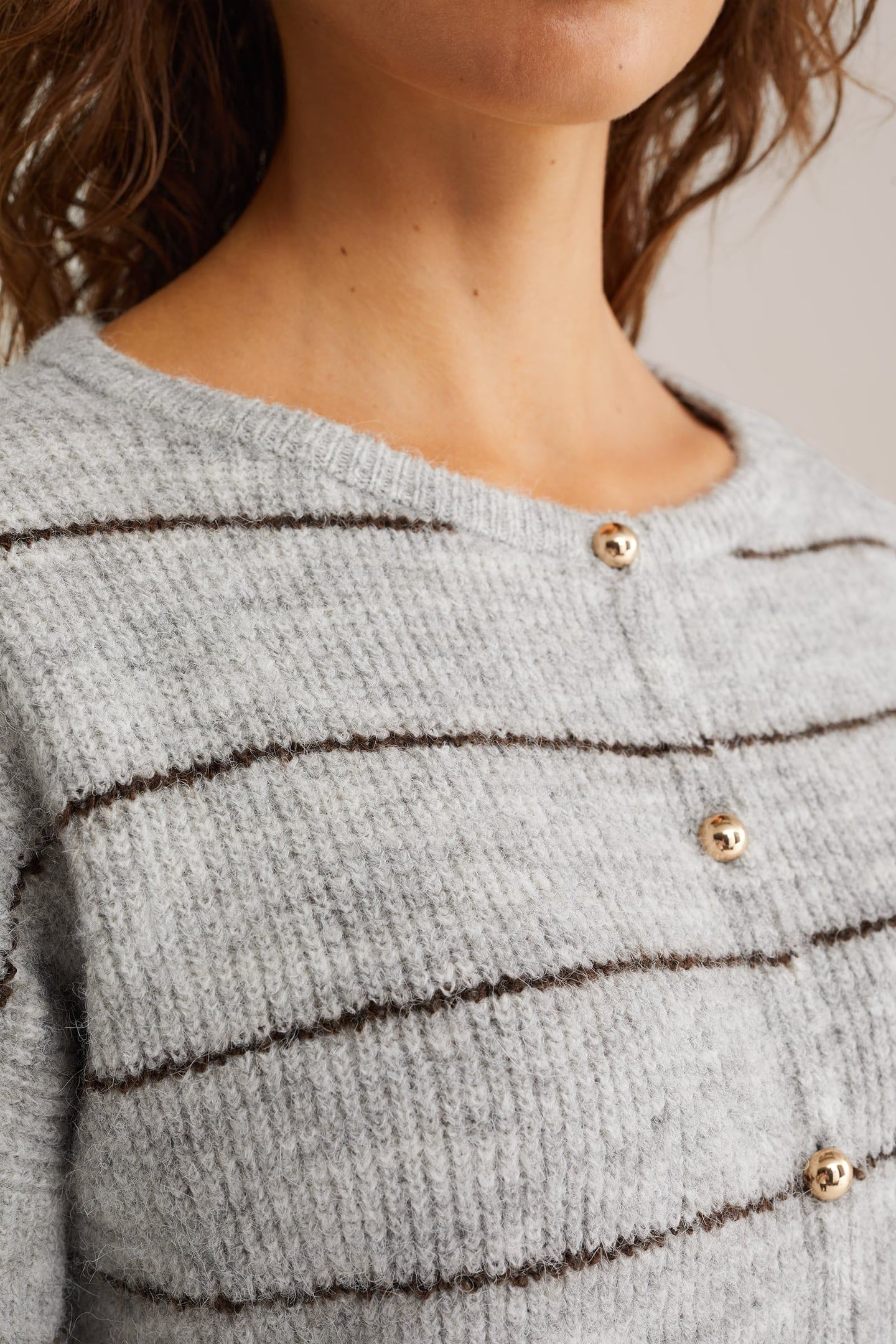 KNITTED CARDIGAN BLENDED LIGHT GREY 6
