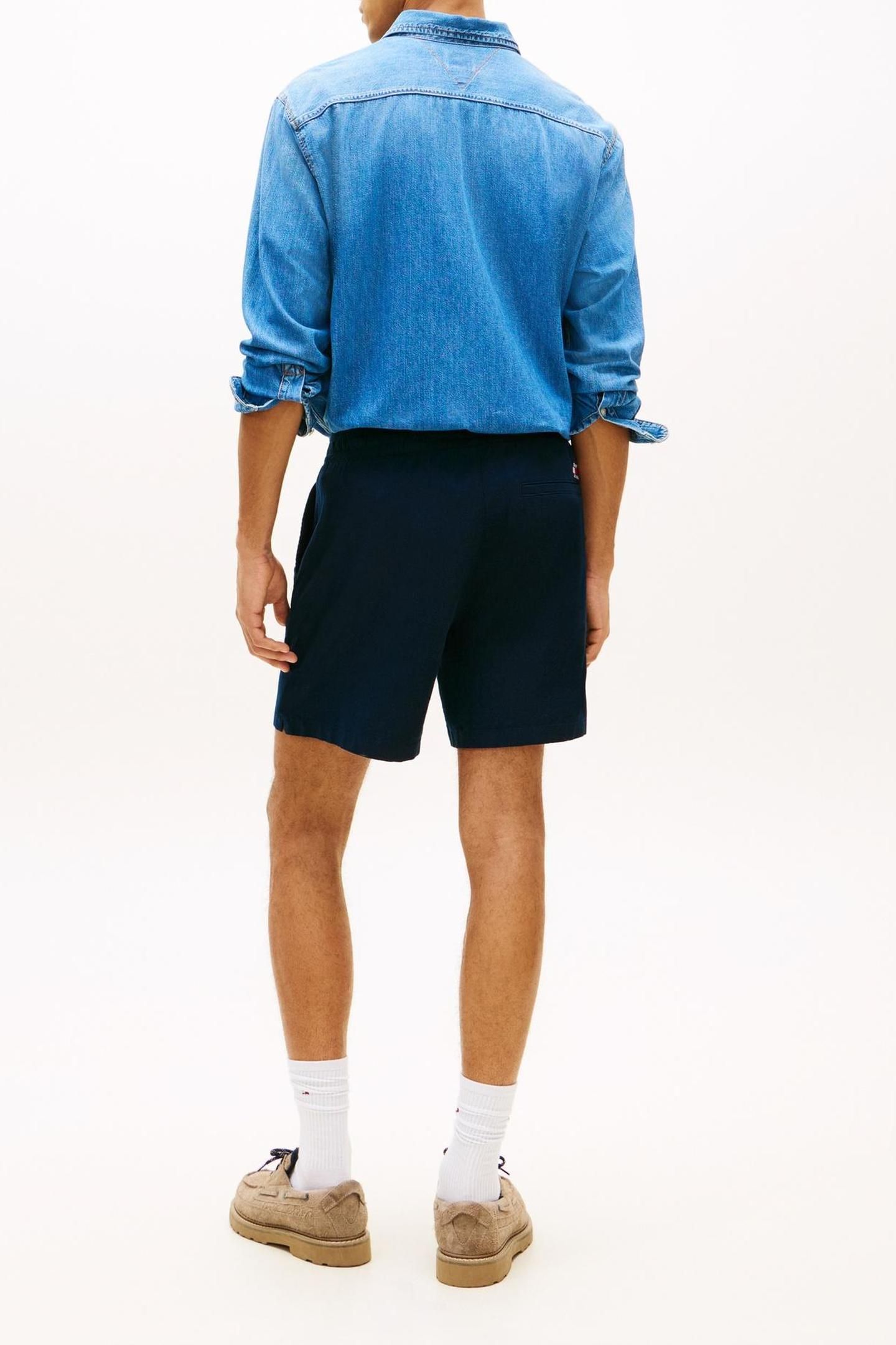 TJM LINEN BLEND PULL SHORTS DARK NIGHT NAVY 3