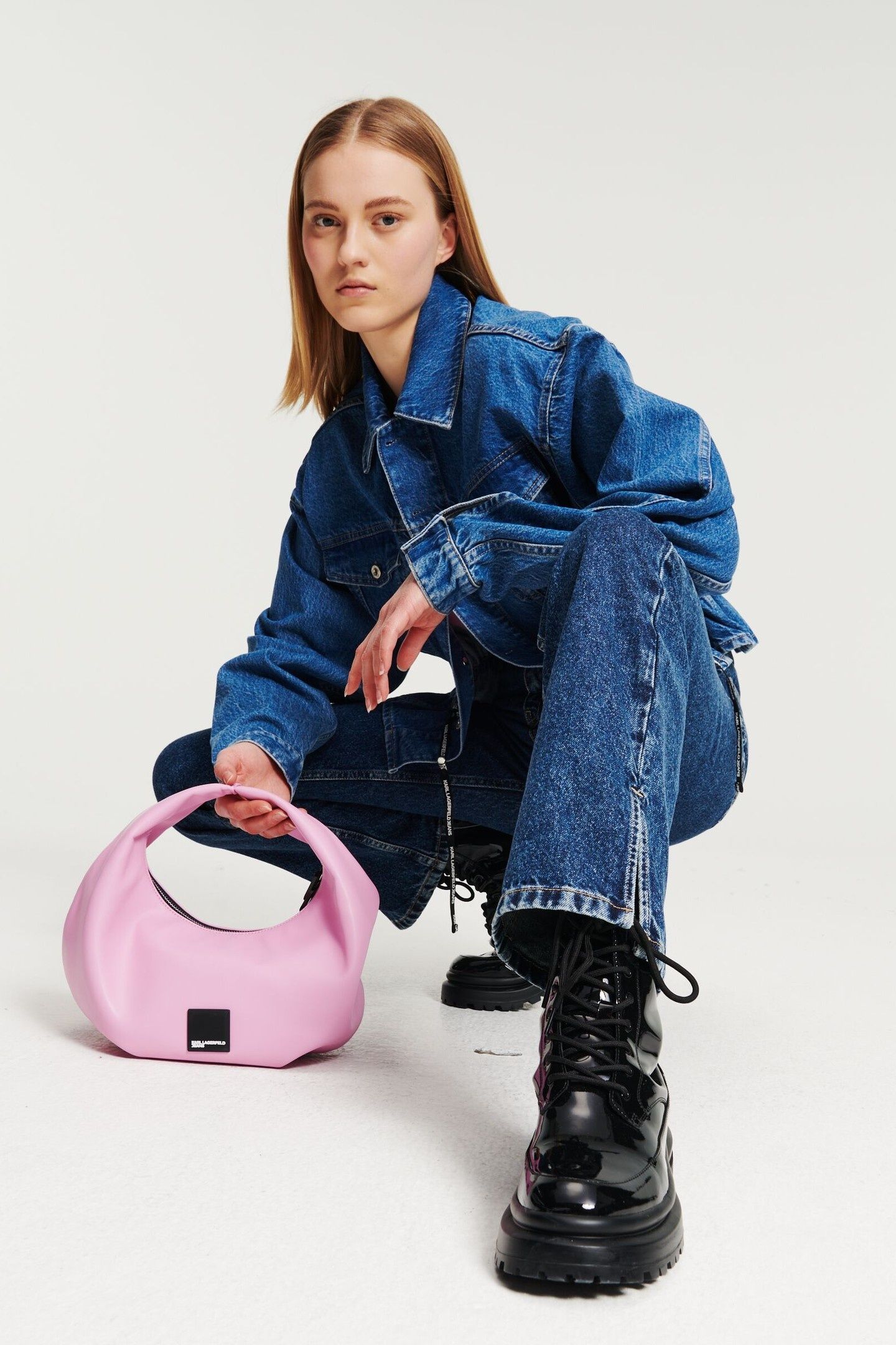 STRAIGHT W/ SLIT DENIM WASHED STONE BLUE 6