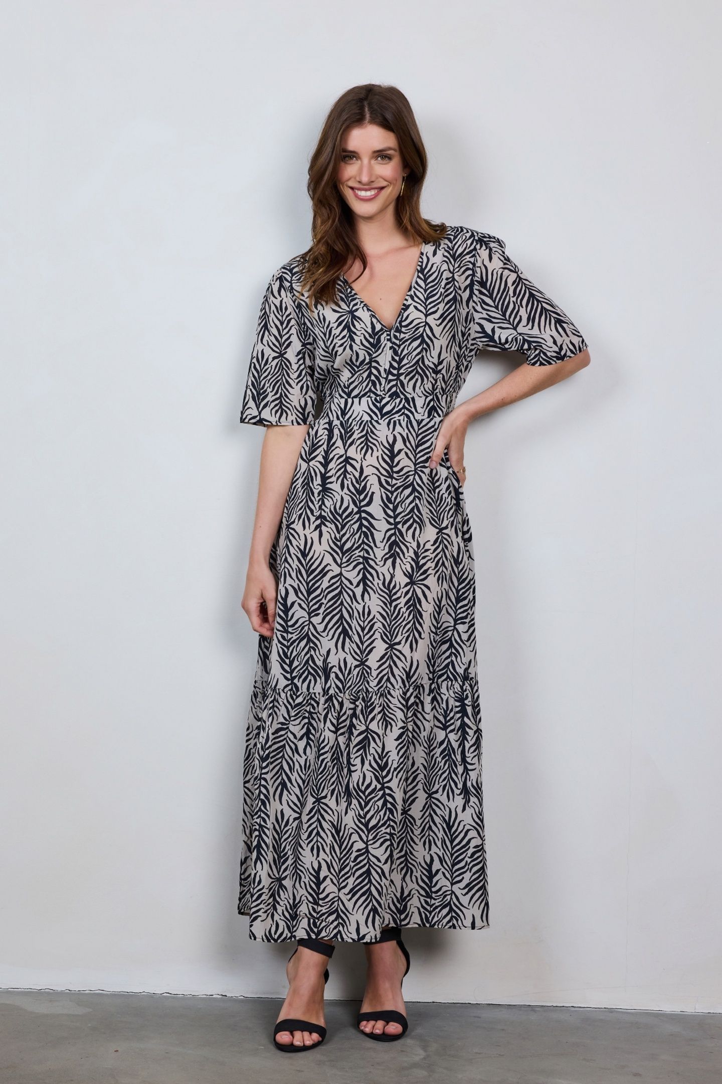 DRESS BONITA SAND PALM LEAVES PRINT 1
