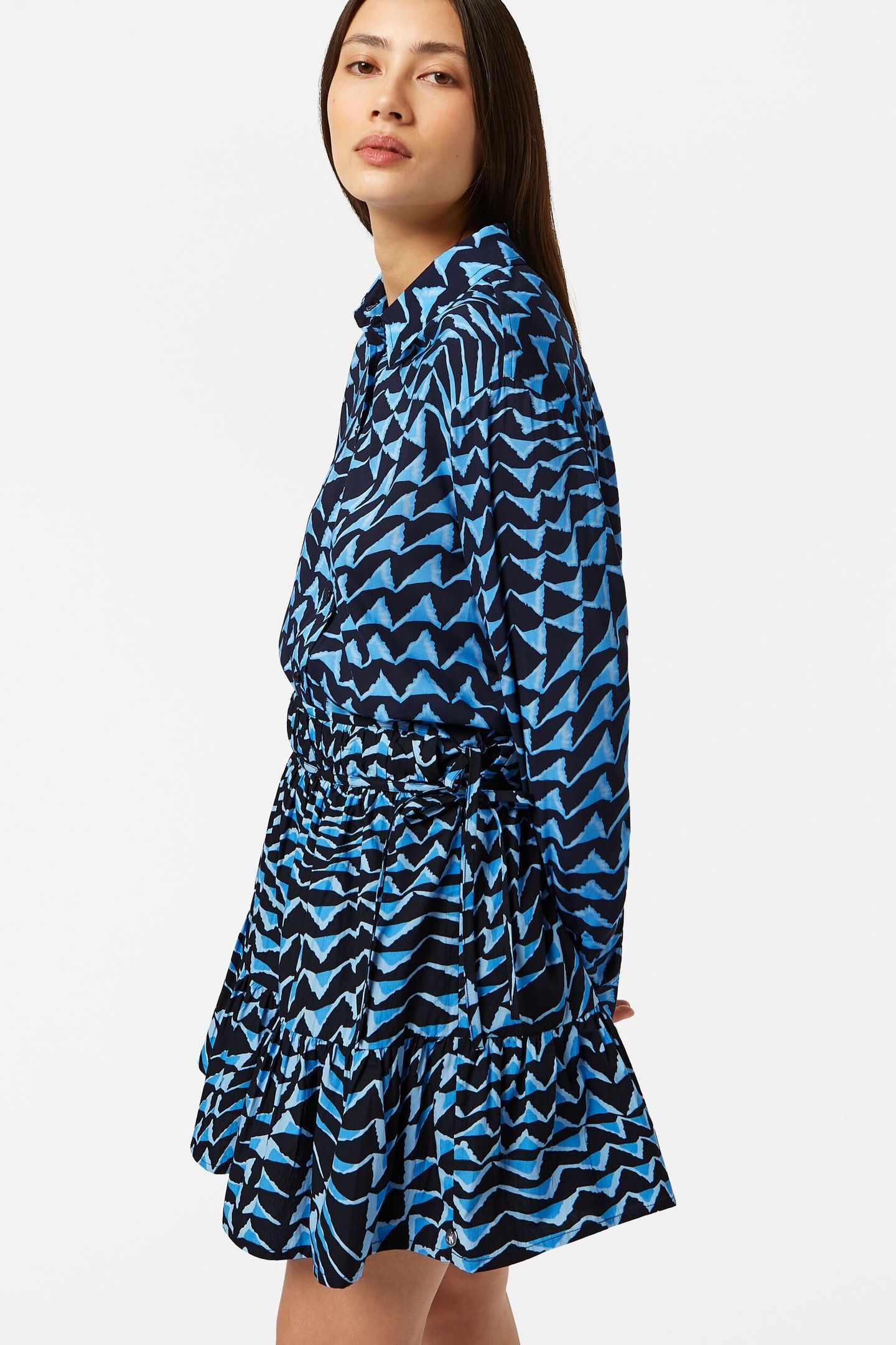 MINI SKIRT WITH GATHERING HOUSE OF MIRRORS BLUE 2
