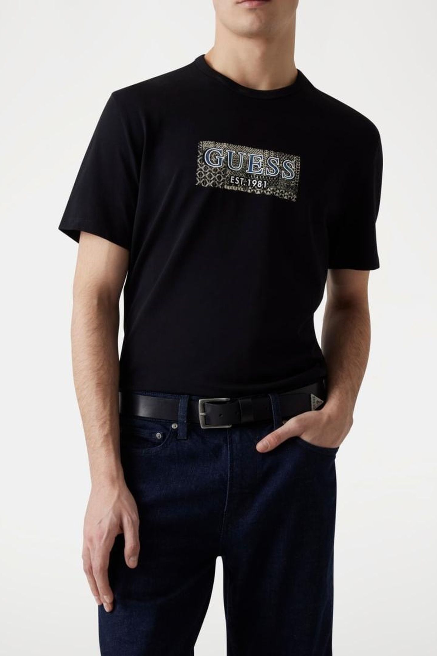 GUESS ECO SS CN GUESS BOX TEE JET BLACK A996 2