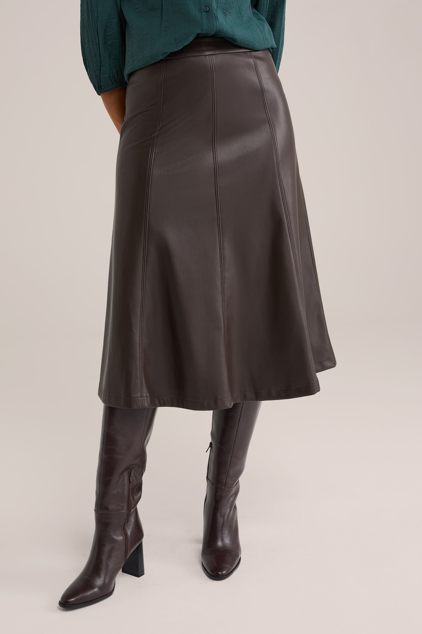 SKIRT MEDIUM LENGTH BROWN 1