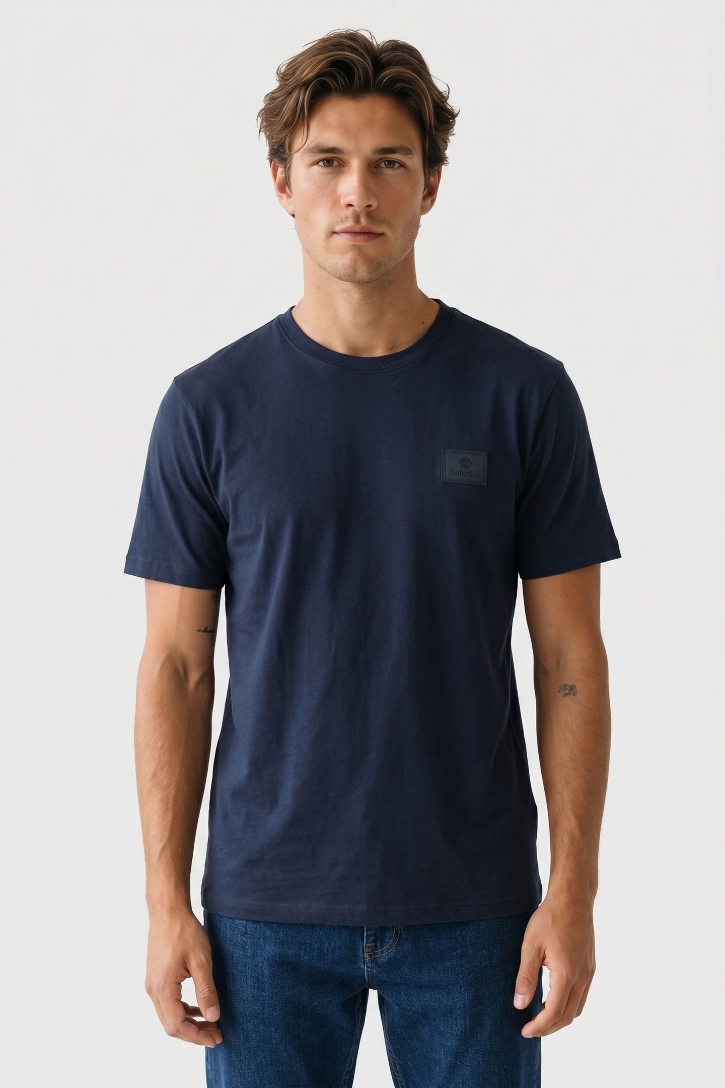 SHORT SLEEVE SILICON BADGE TEE NAVY 1