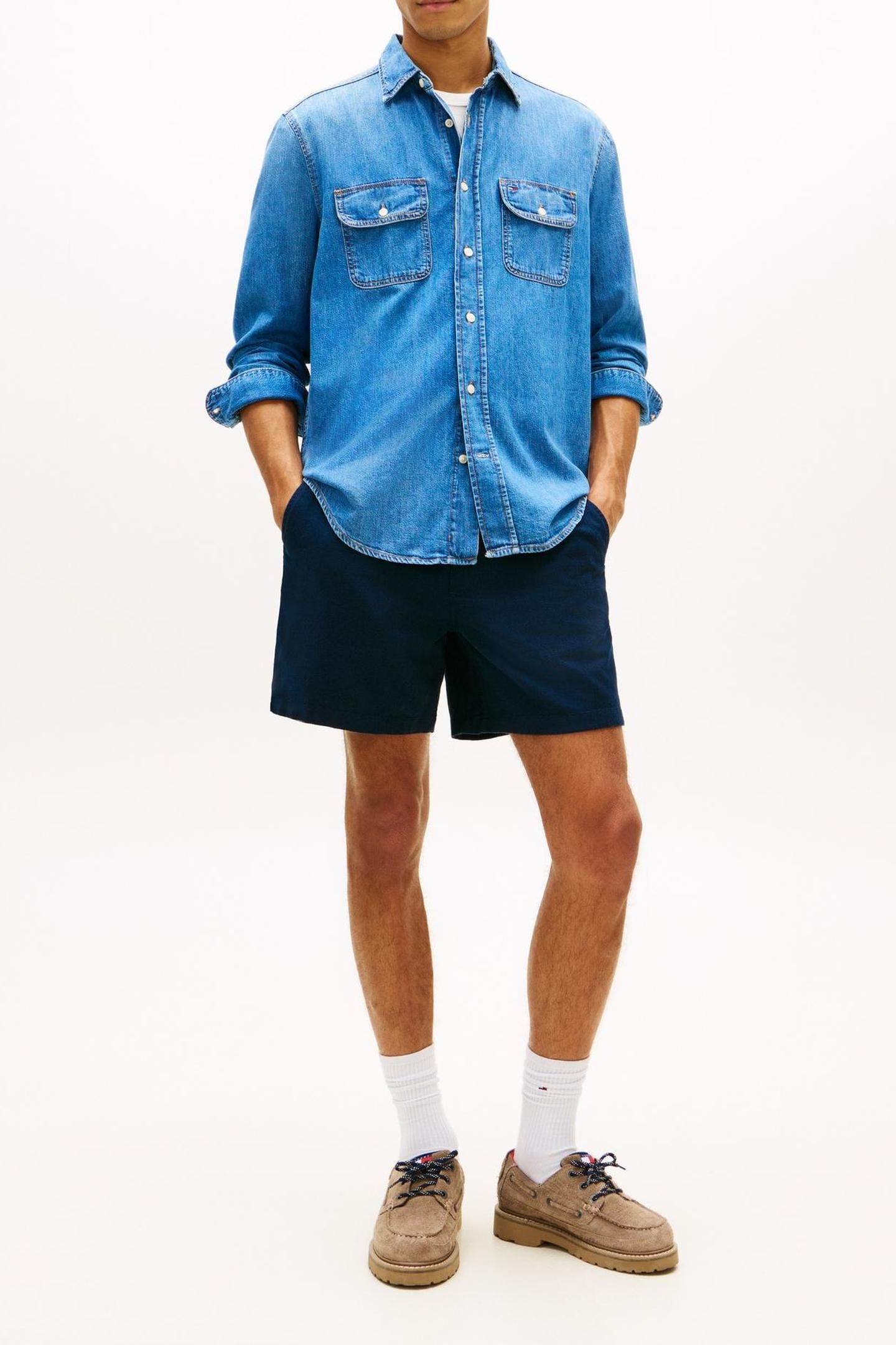 TJM LINEN BLEND PULL SHORTS DARK NIGHT NAVY 2