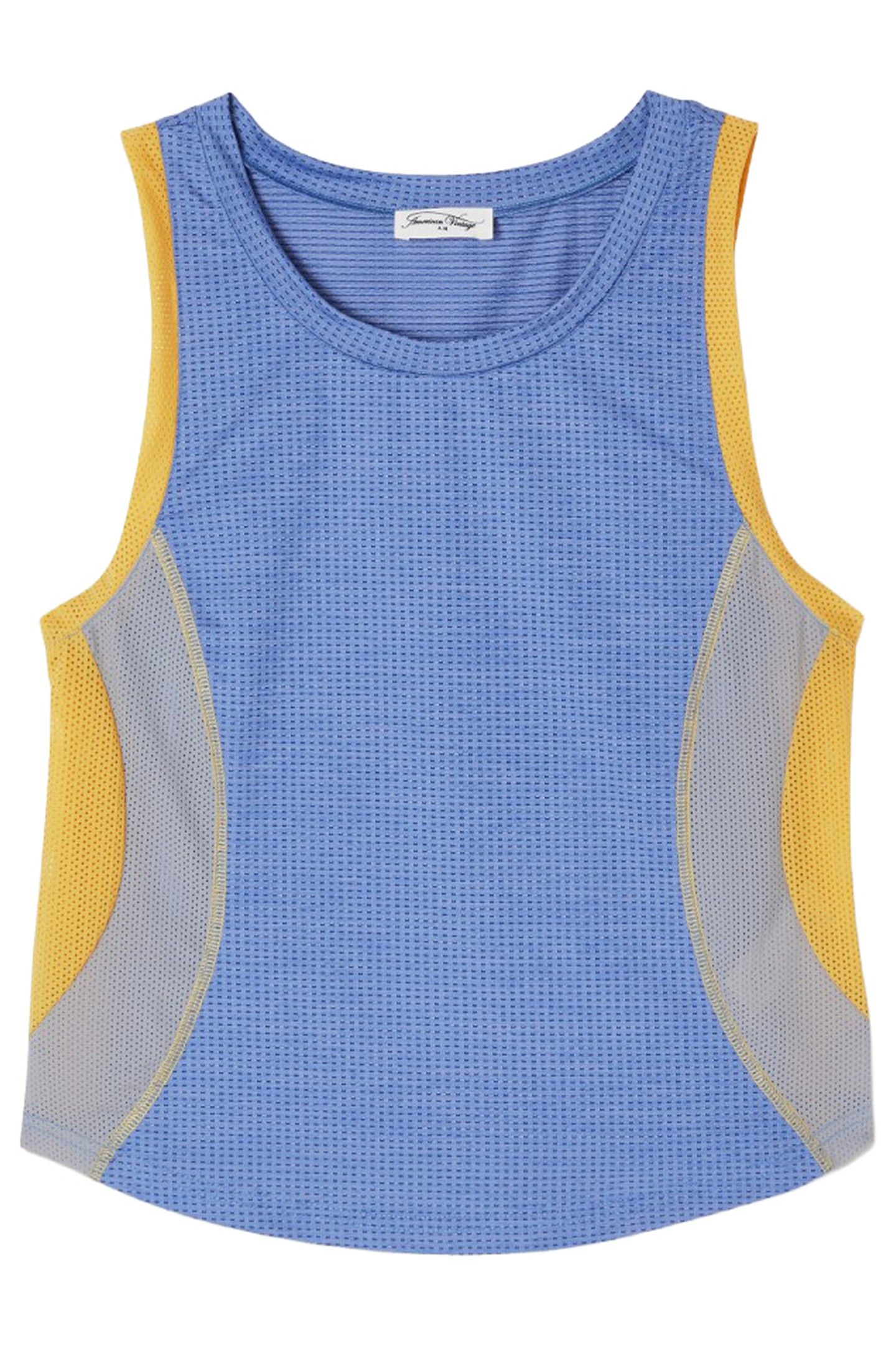VAMY TANK TOP TRICOLORE BLEU JAUNE ET GRIS 4