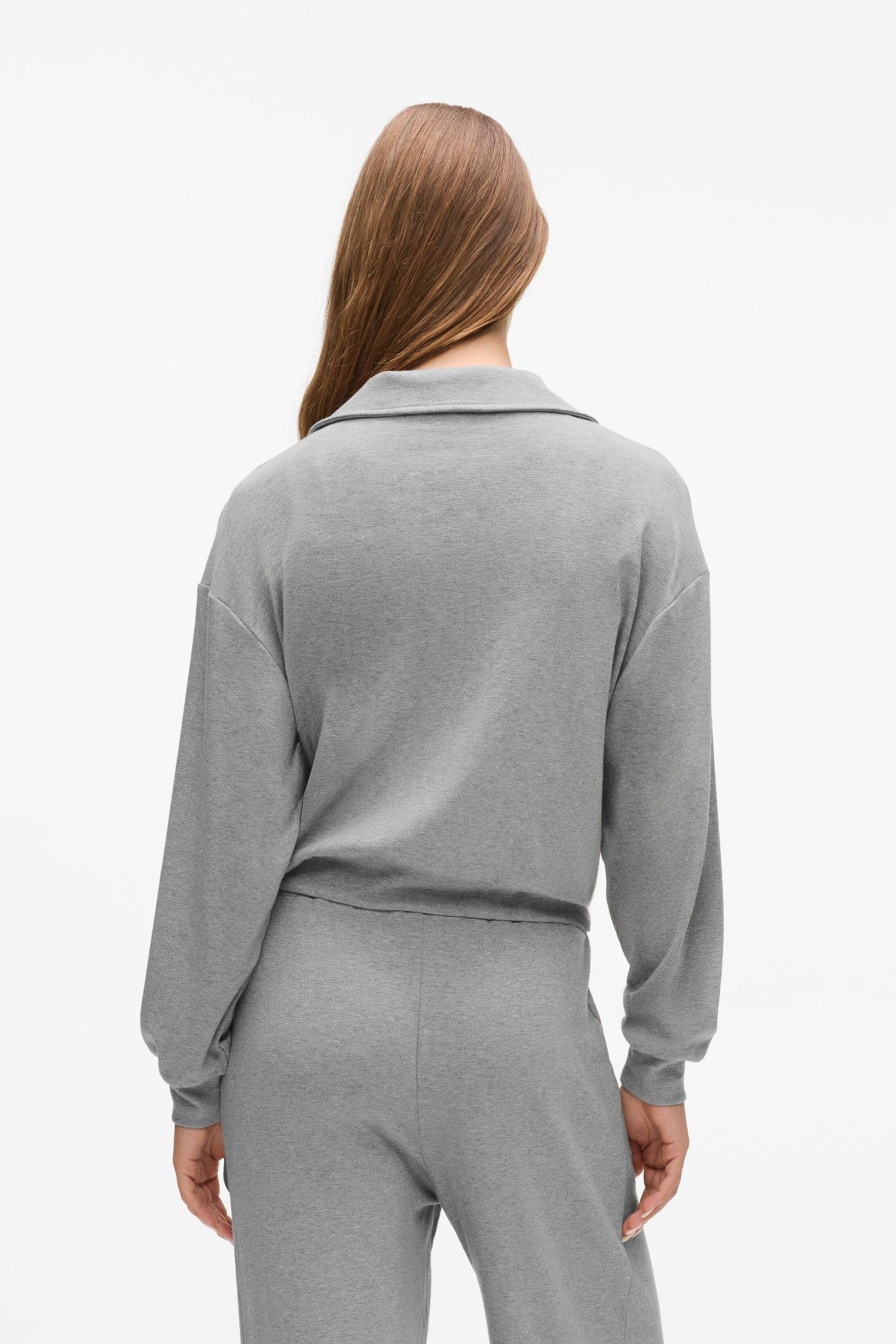 SIGNATURE LUREX ZIP UP MEDIUM GREY MELANGE 3