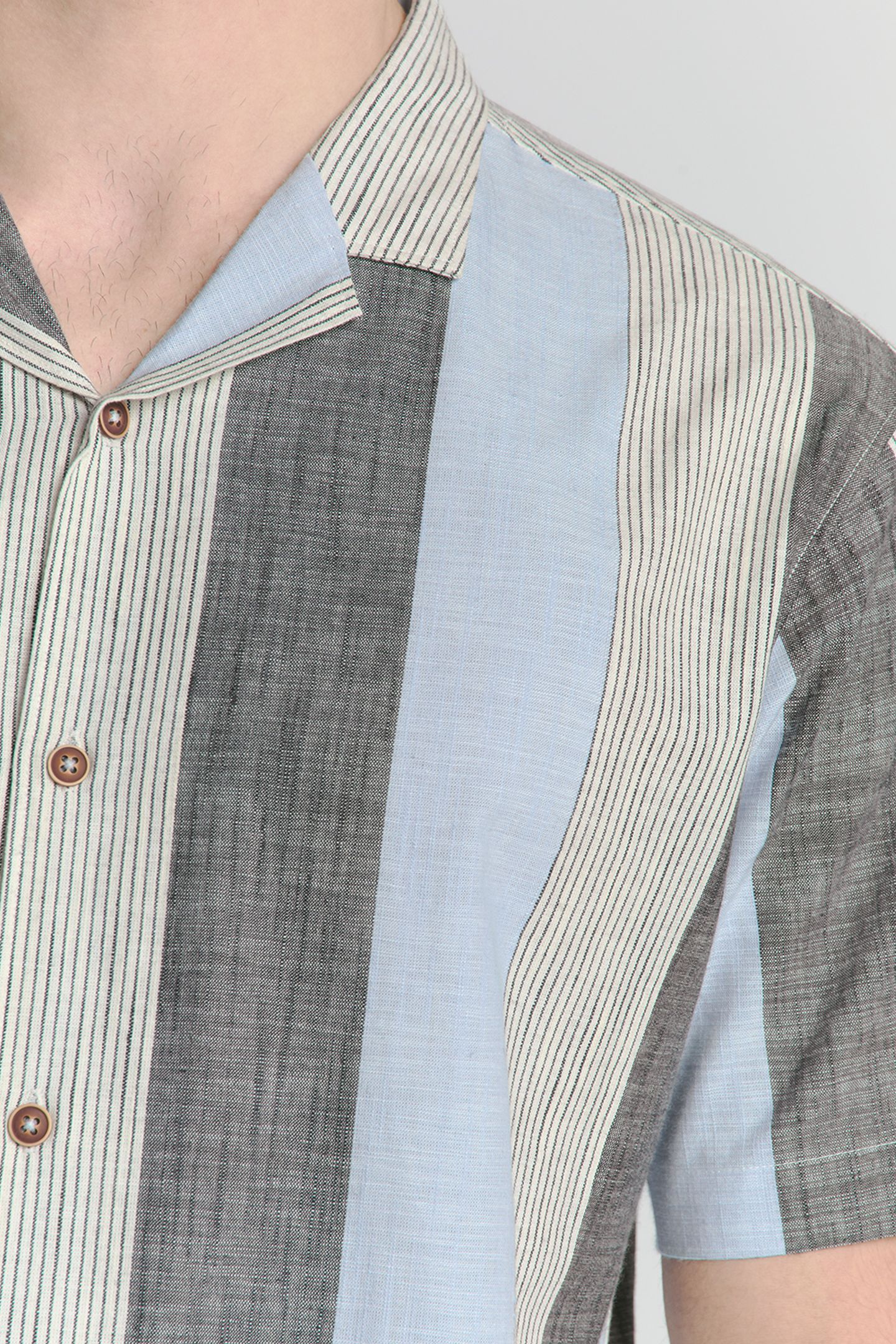 SHIRT SHORT SLEEVE REVERS COLLAR SLUB MULTI COLOURED VERTICA 4