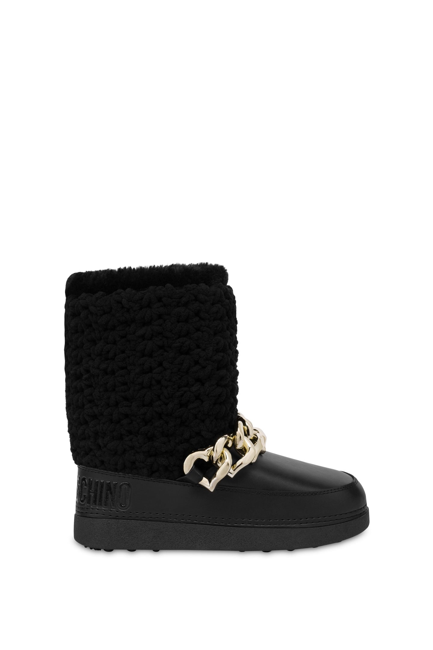HEART CHAIN SNOW BOOTS BLACK 1