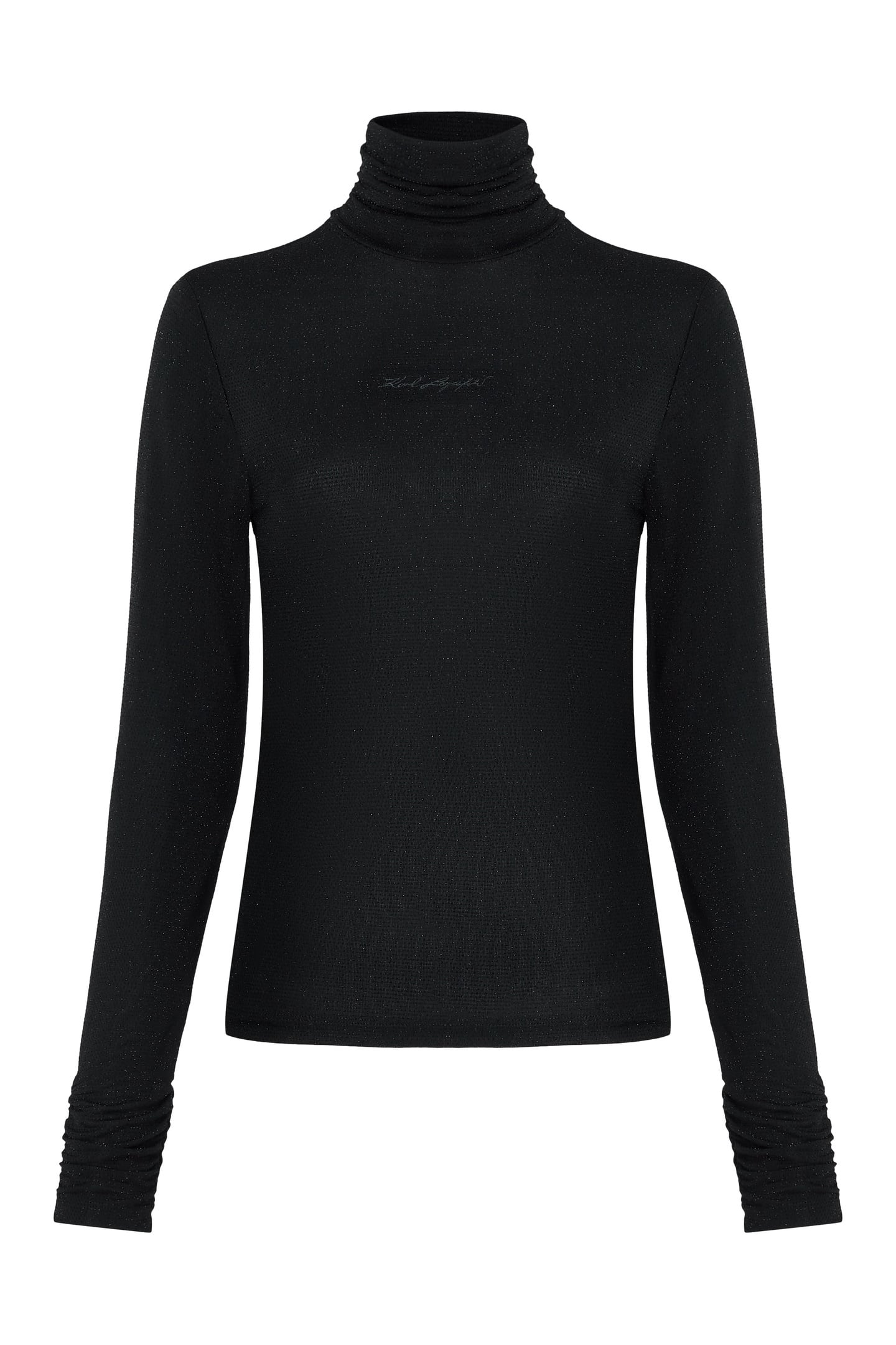 SHINY MOCK NECK LS TOP BLACK 3