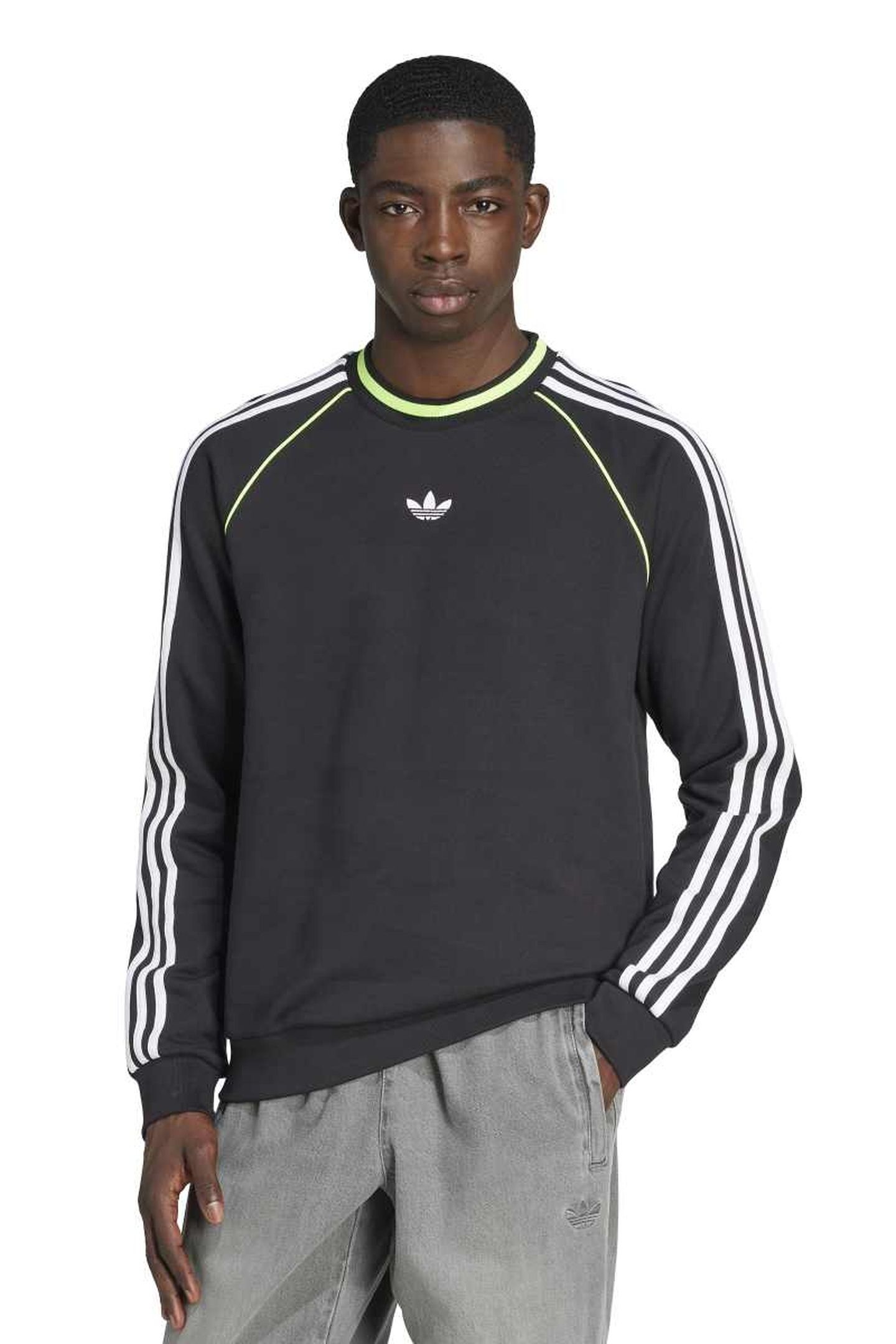 UNISEX ORIGINALS ADIDAS ADICOLOR PIPING CREW NECK BLACK 1