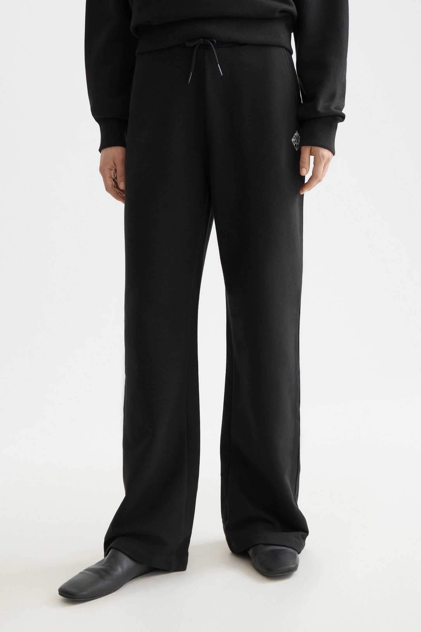ARTWORK WIDE LEG SWEATPANTS BLACK 1