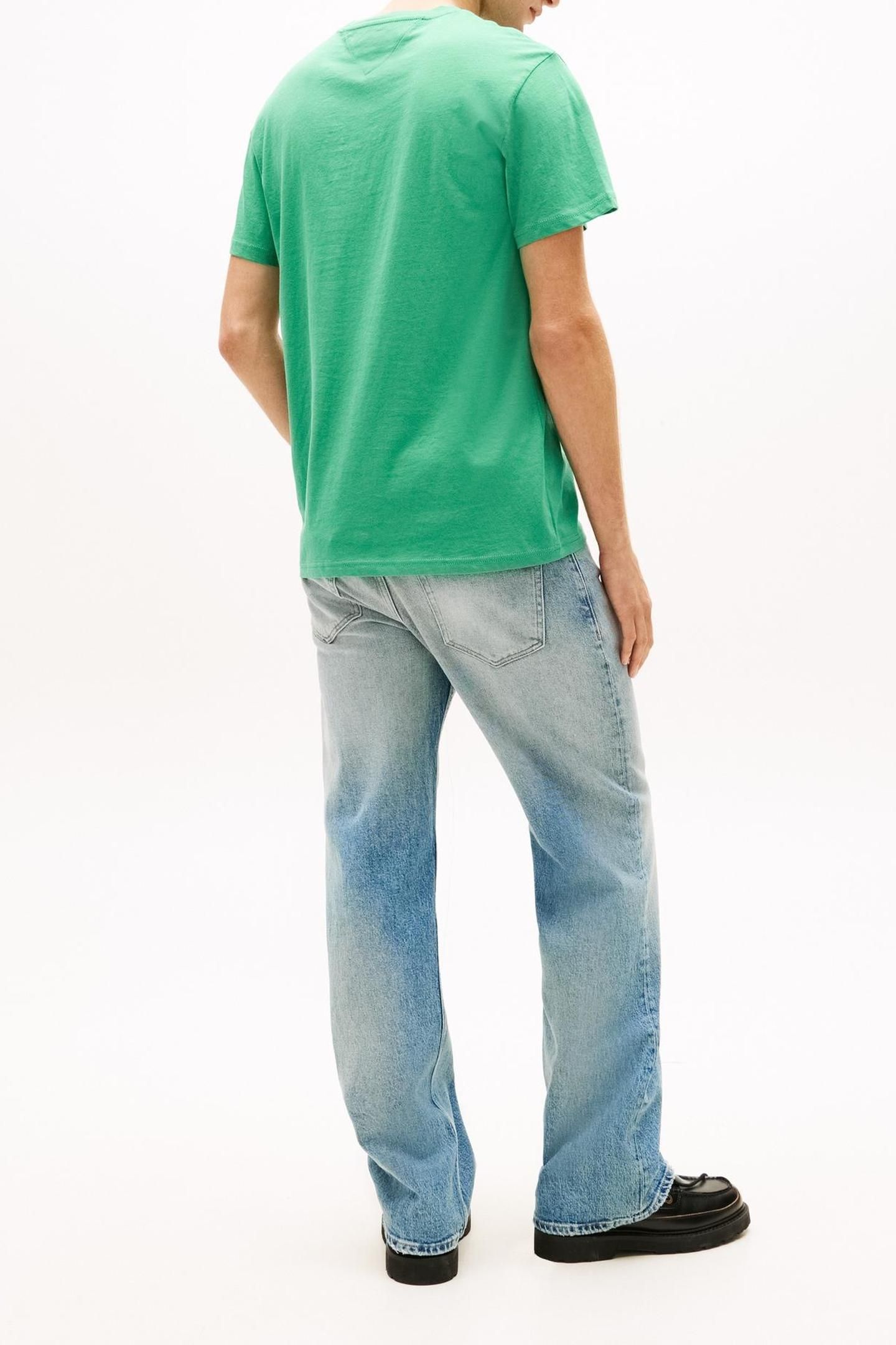 TJM SLIM LINEAR SS TEE ECRU/BAHAMA GREEN 5