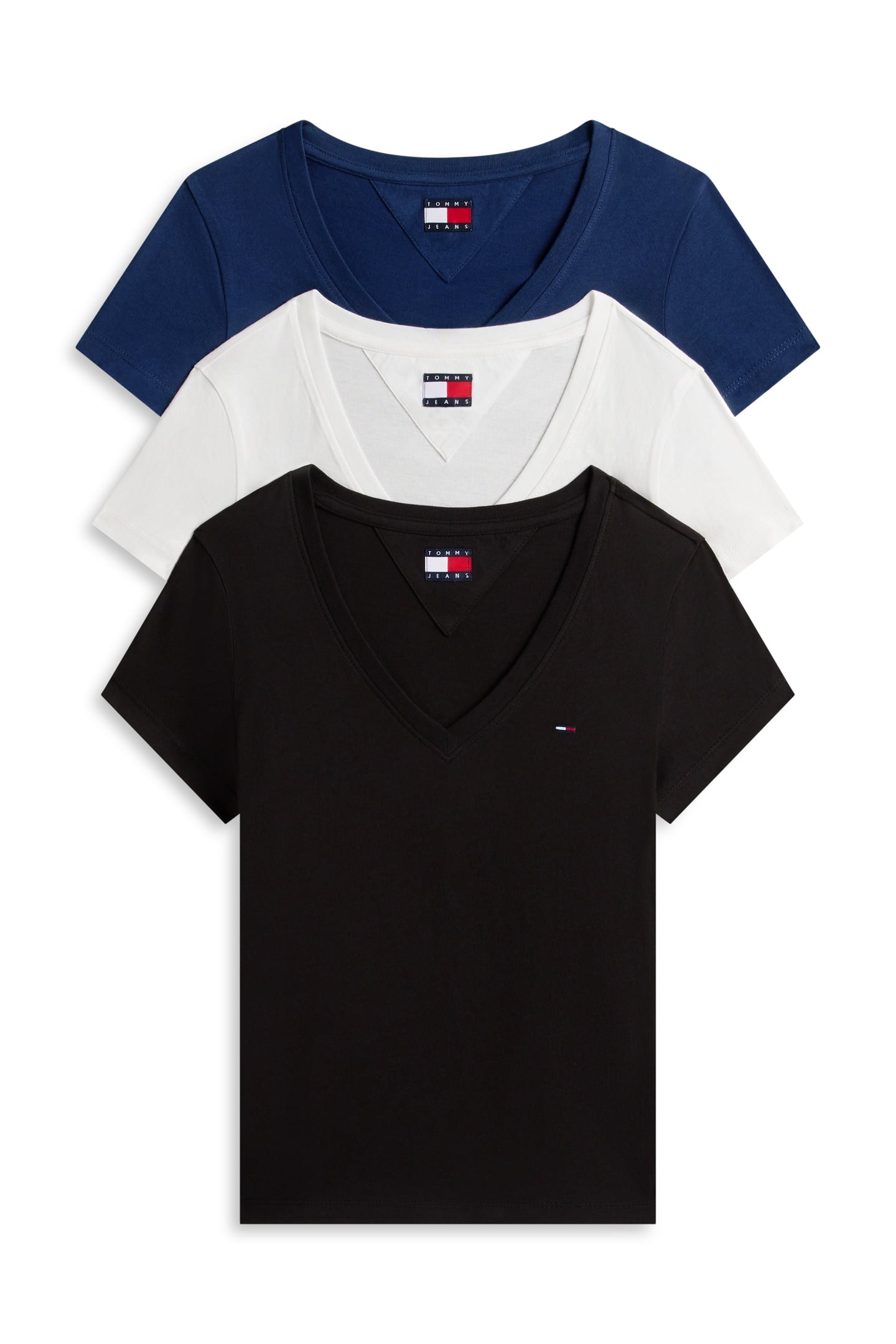 TJW 3-PACK V-NECK TEE BLACK/ECRU/DARK NIGHT NAVY 1