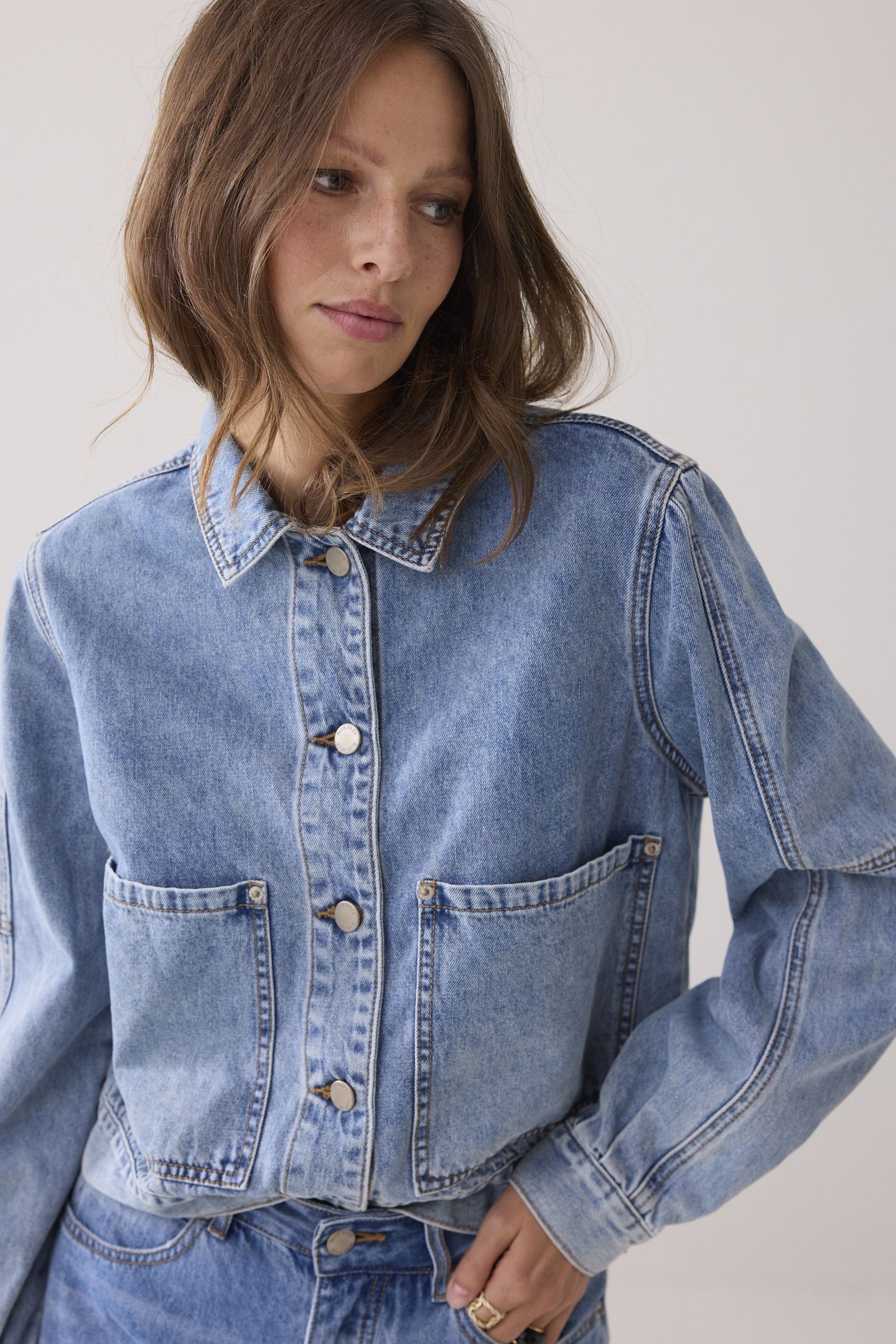 DENIM JACKET VINTAGE COTTON TWILL VINTAGE BLUE DENIM 4