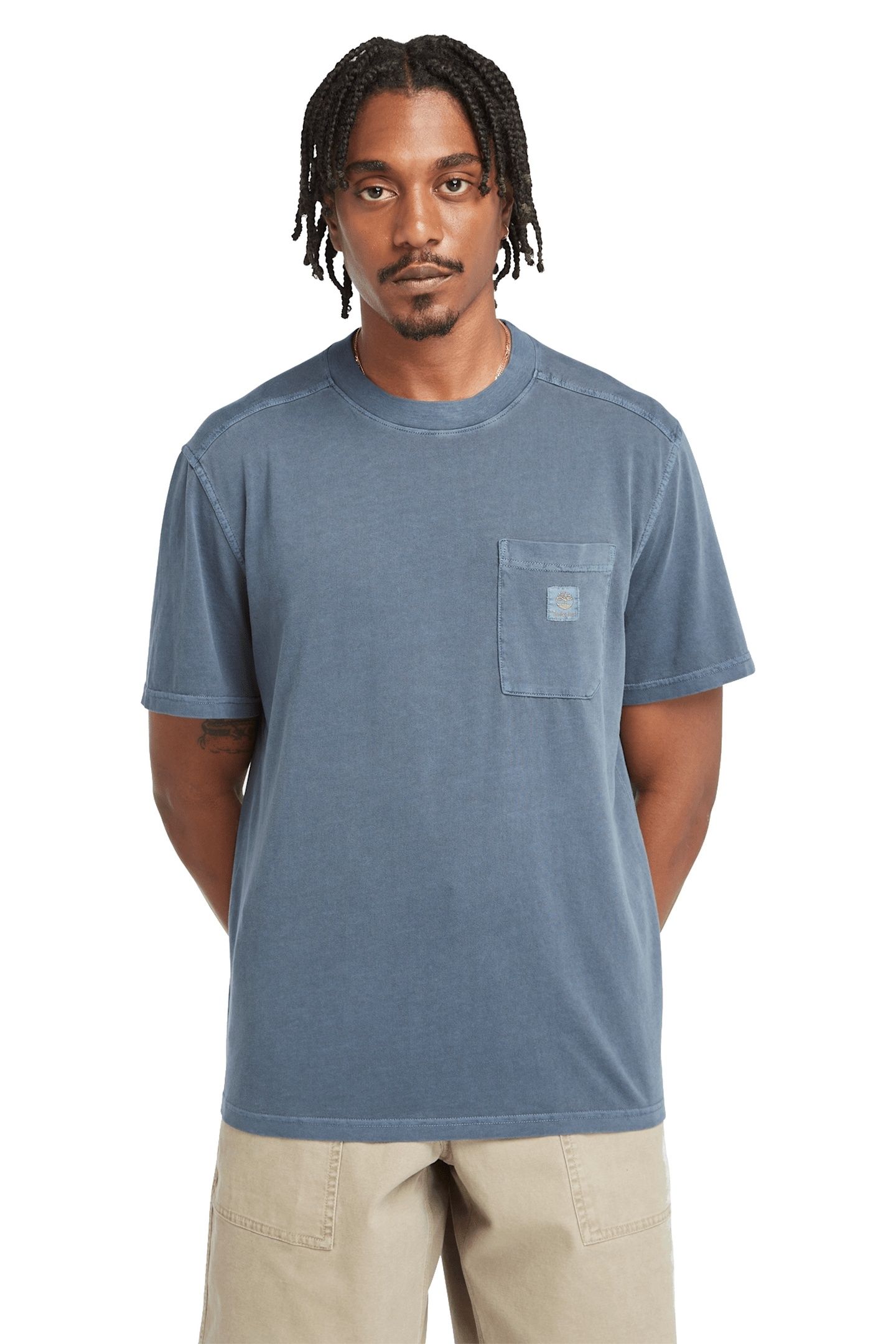 GARMENT DYE CHEST POCKET TEE NAVY 1
