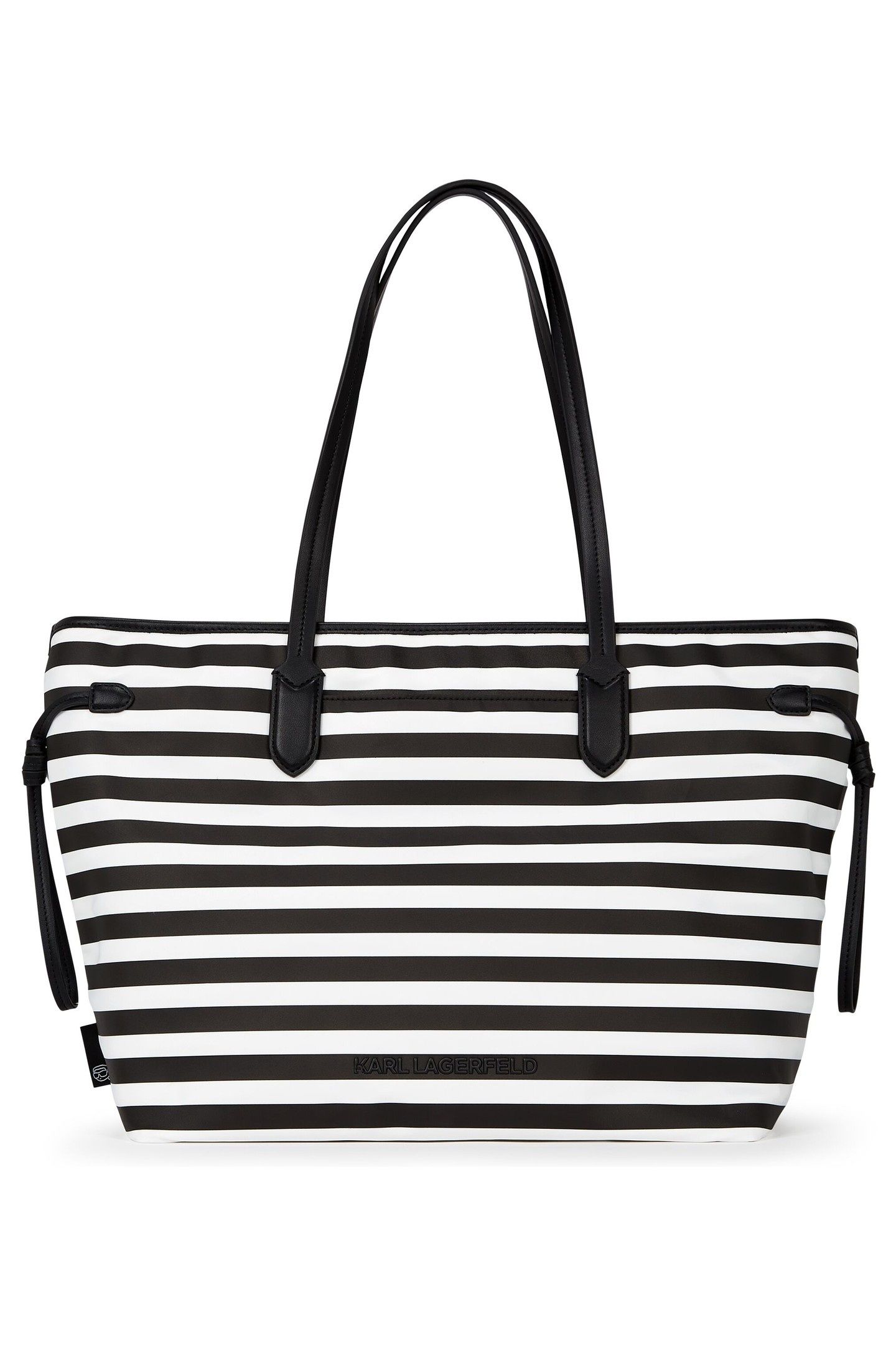 IKON NYLON TOTE SMALL STRIPE BLACK-WHITE 3