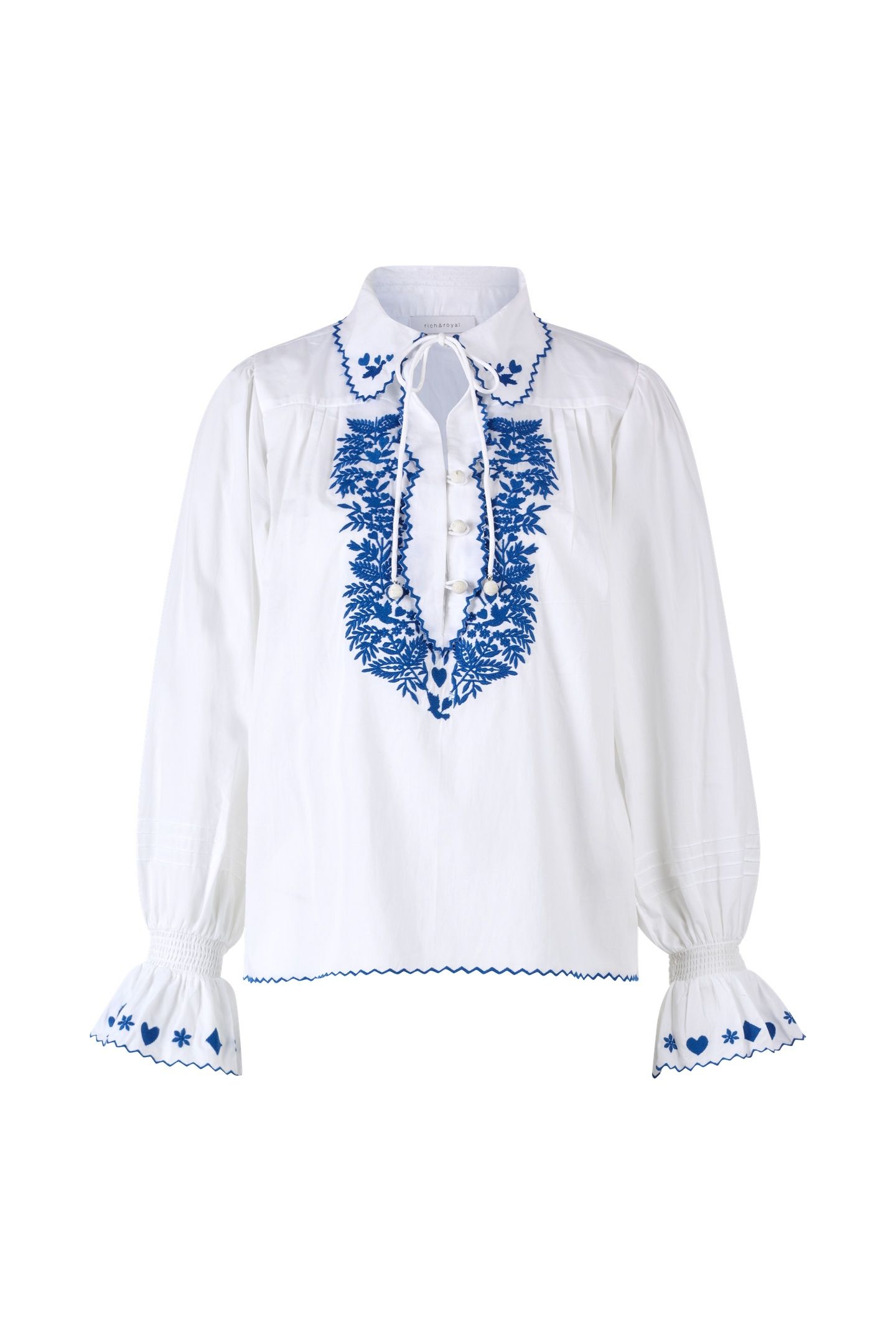 COTTON BLOUSE WITH EMBROIDERY PALACE BLUE 4