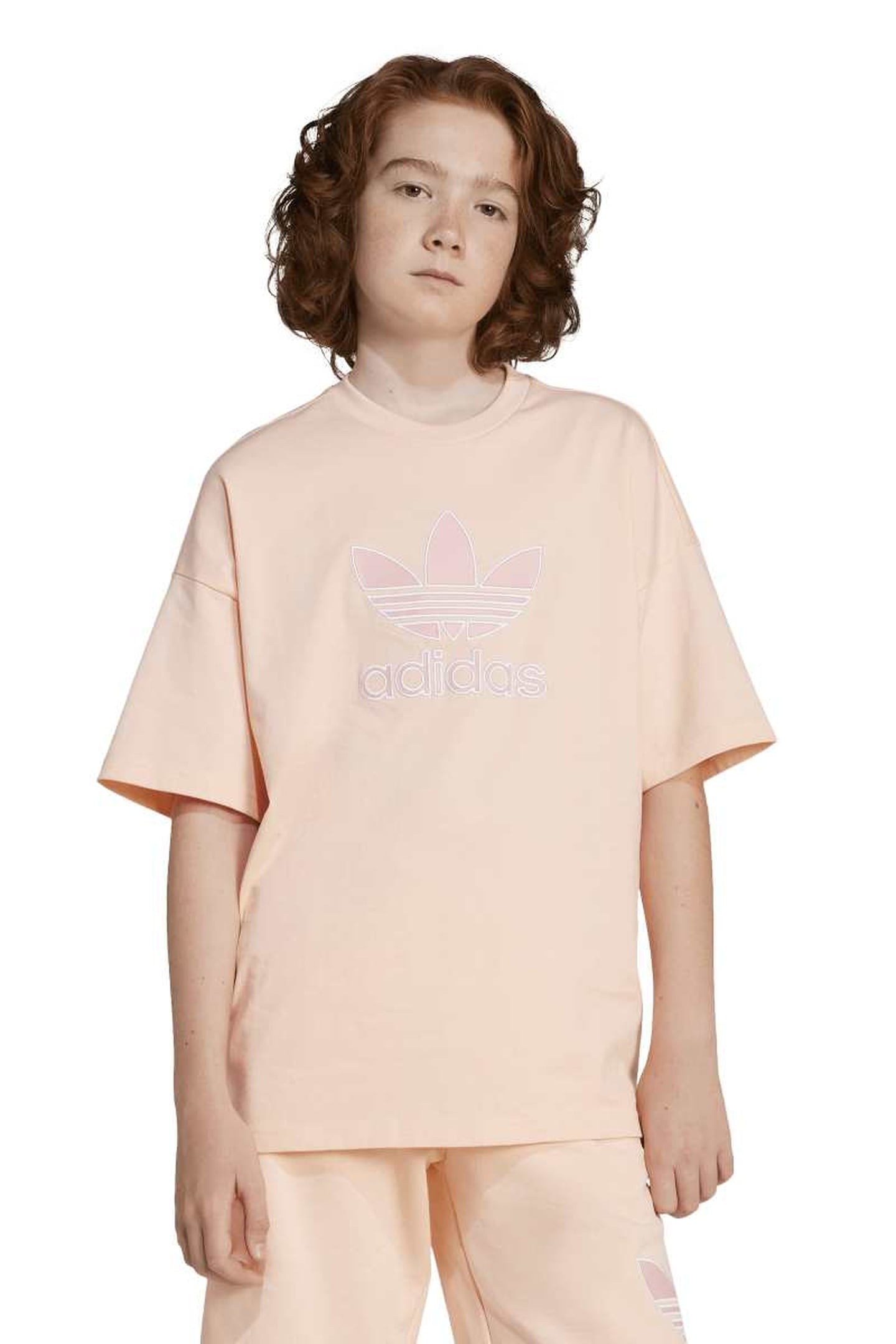 ORIGINALS OVERSIZE TREFOIL TEE BIG LOGO EXECUTION HAZE CORAL 1