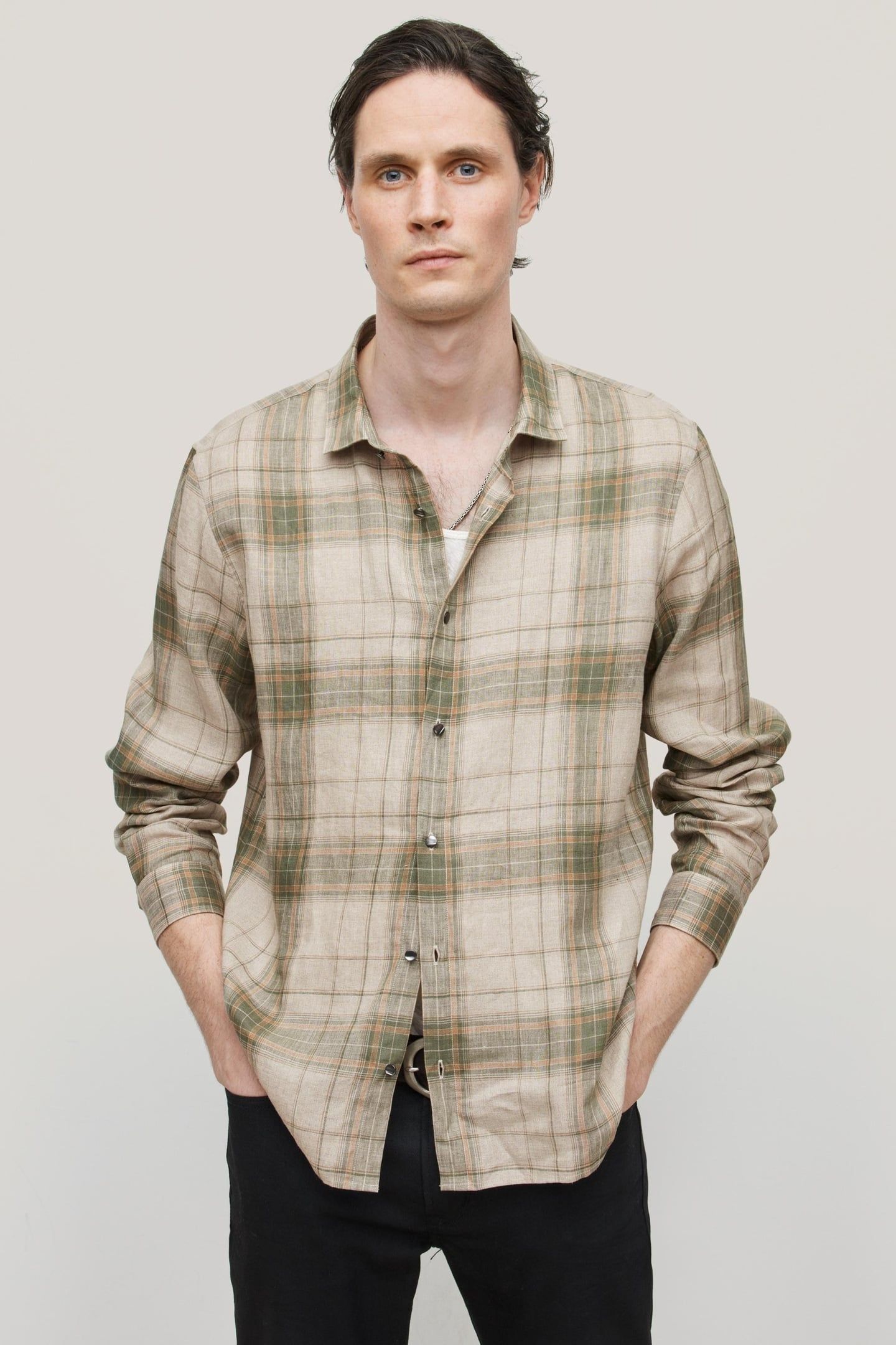 STRAIGHT BOTTOM HEM SHIRT OLIVE LEAF 2