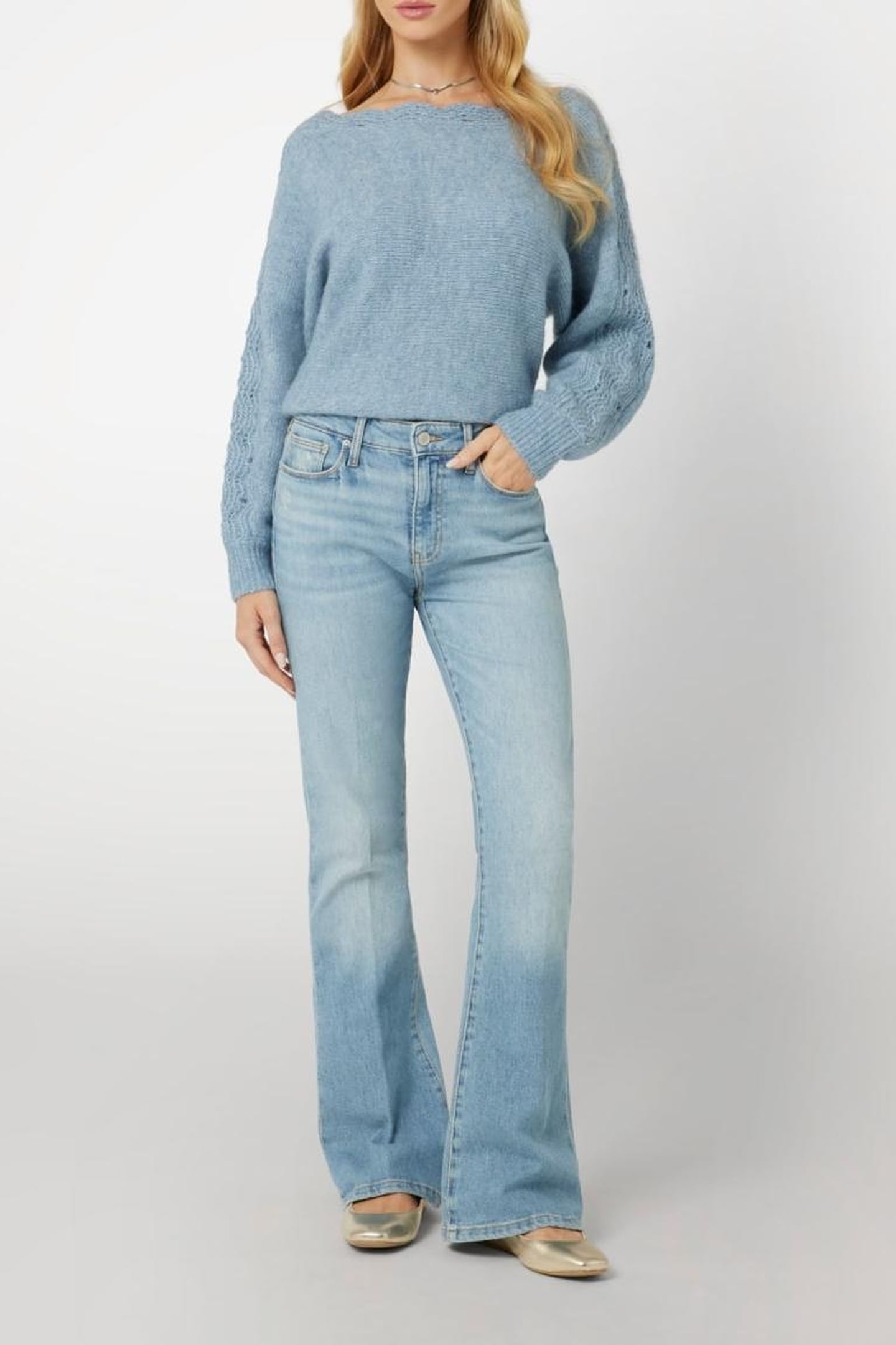 GUESS ECO LS BN MALORIE DOLMAN BLUE RIBBON 1