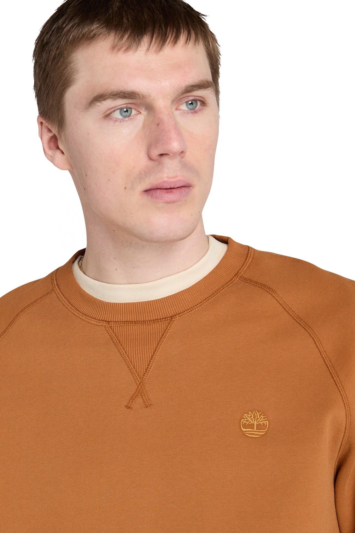 BRUSHED BACK CREW SWEATSHIRT LEATHER BROWN 5