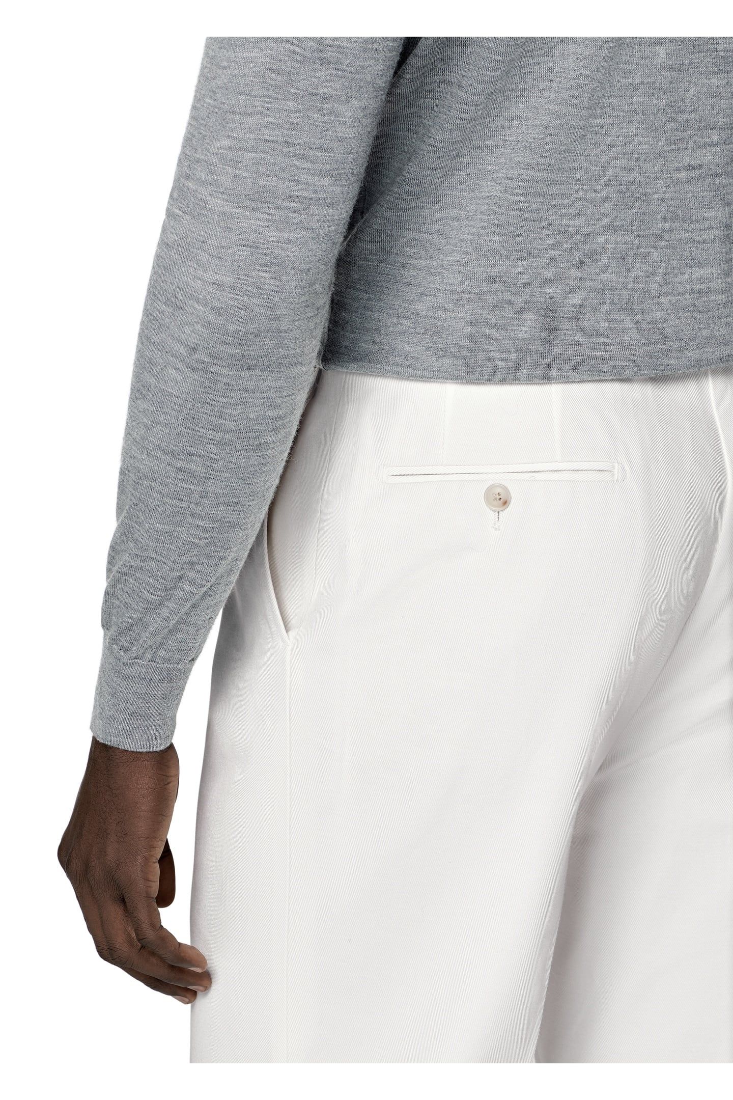 LSCREW MERINO GREY CREW AND V NECK GREY 9