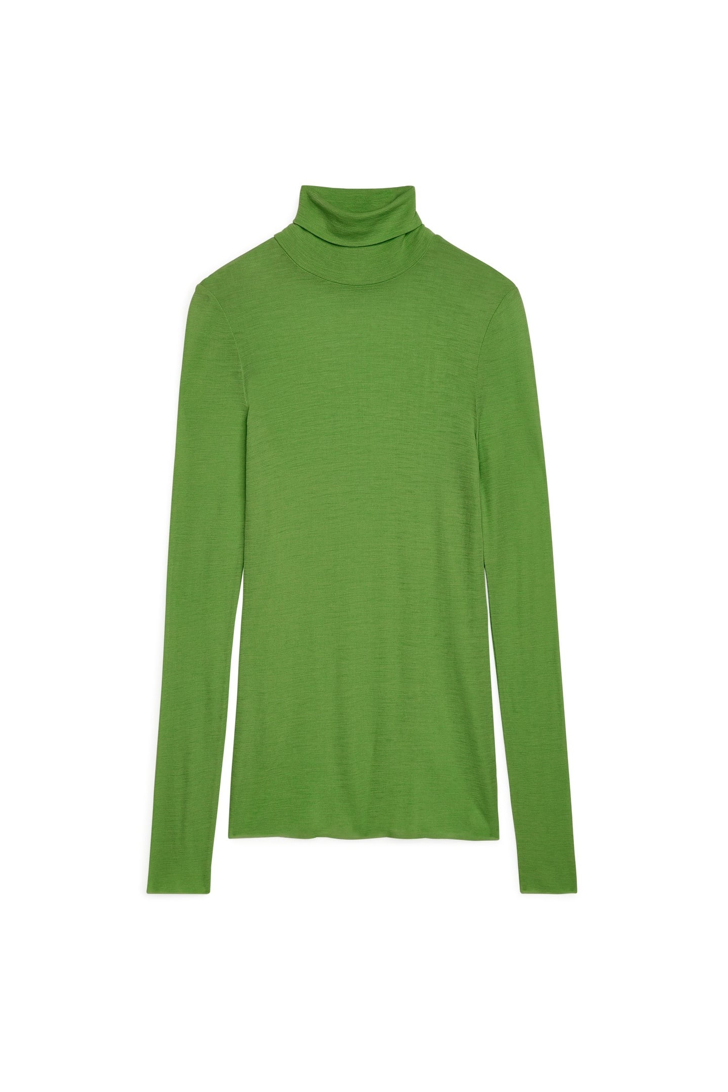 MALENA WOOL RIB TURTLENECK GREEN 3