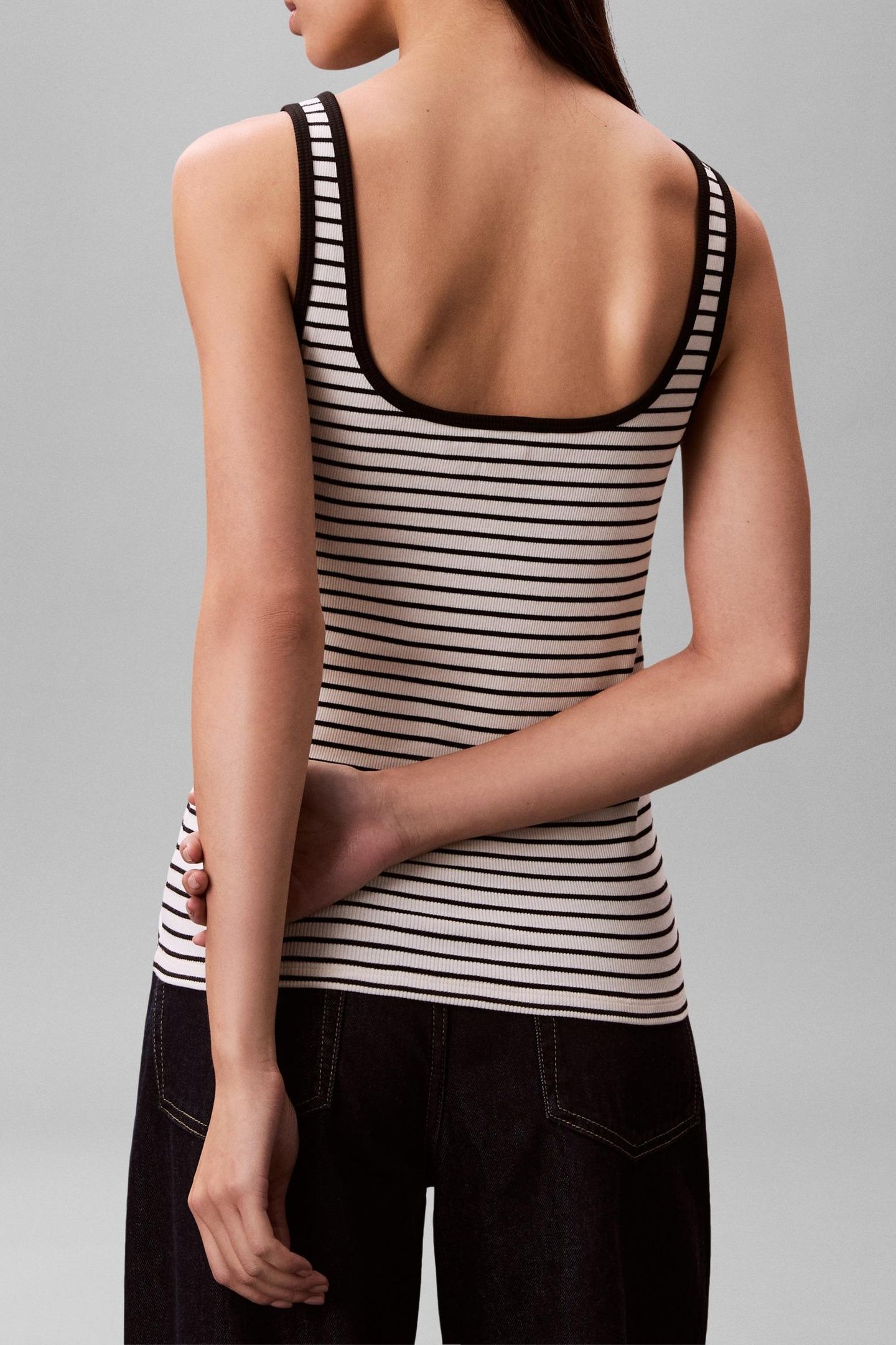 STRIPED MONOLOGO TANK TOP BLACK STRIPE 4