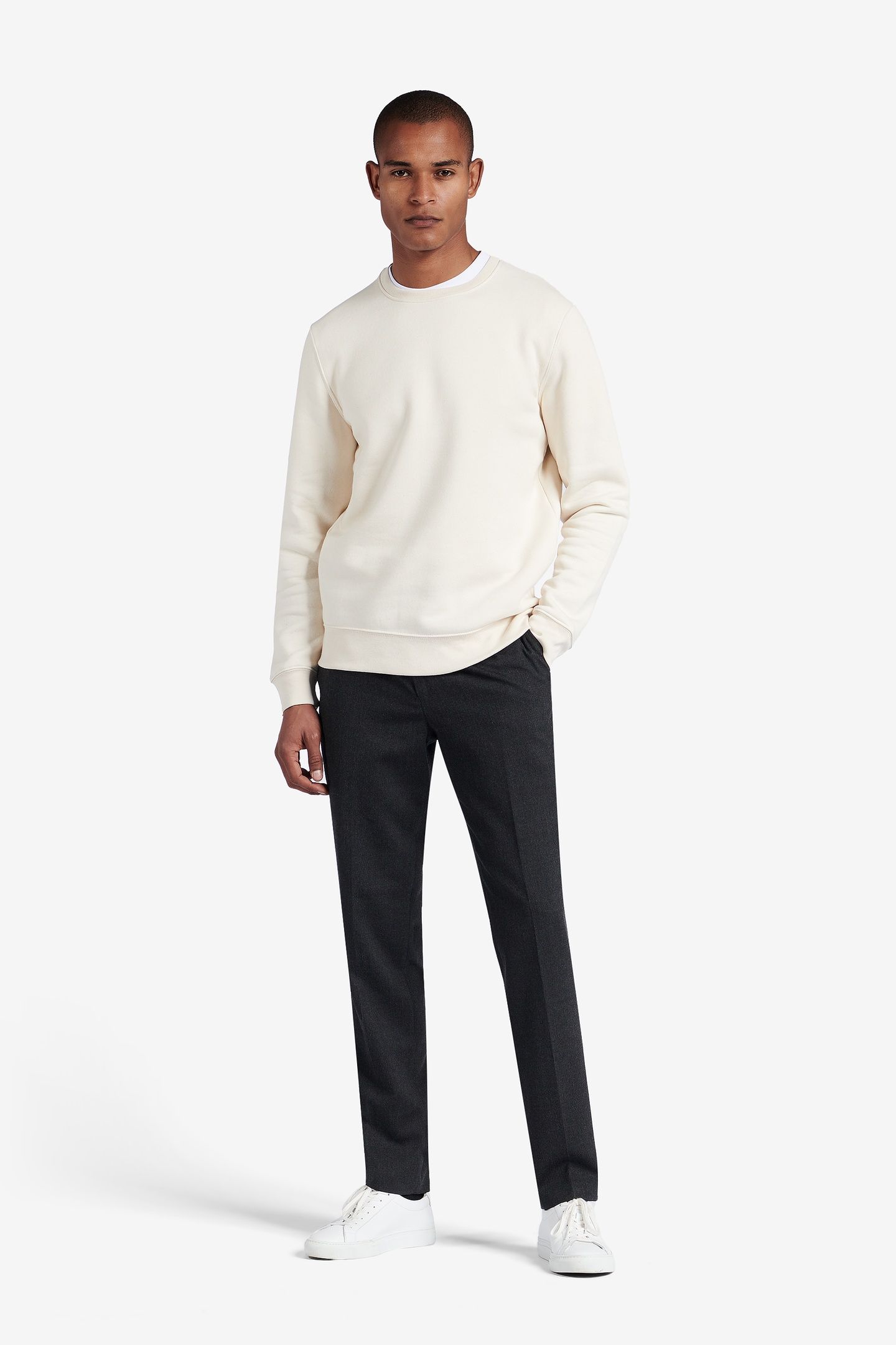 MONTREAL WASHABLE FLANNEL WOOL-STRETCH DARK GREY 1