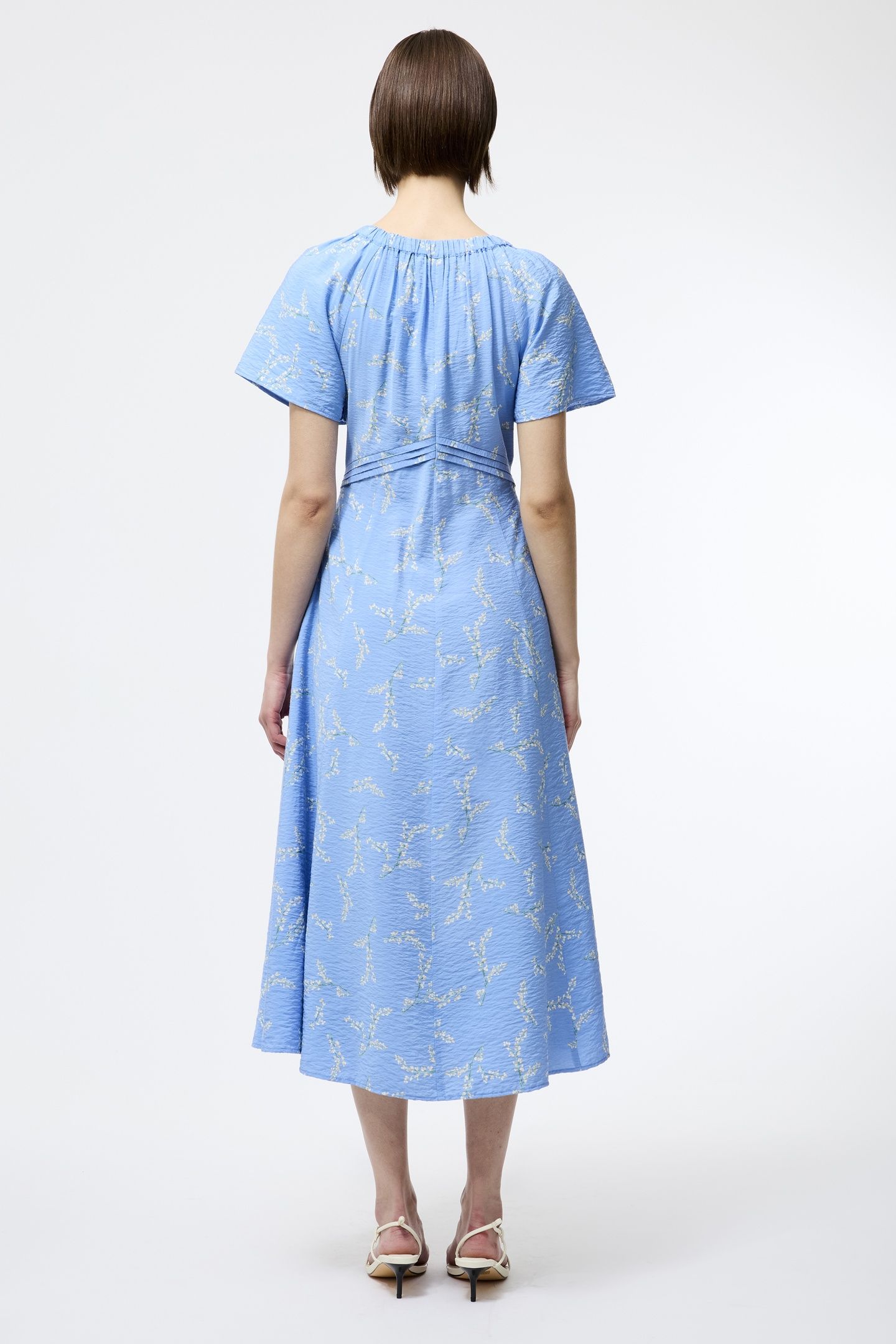 DANIELLA FARON DRAPE V NK MIDI CORNFLOWER BLUE 4