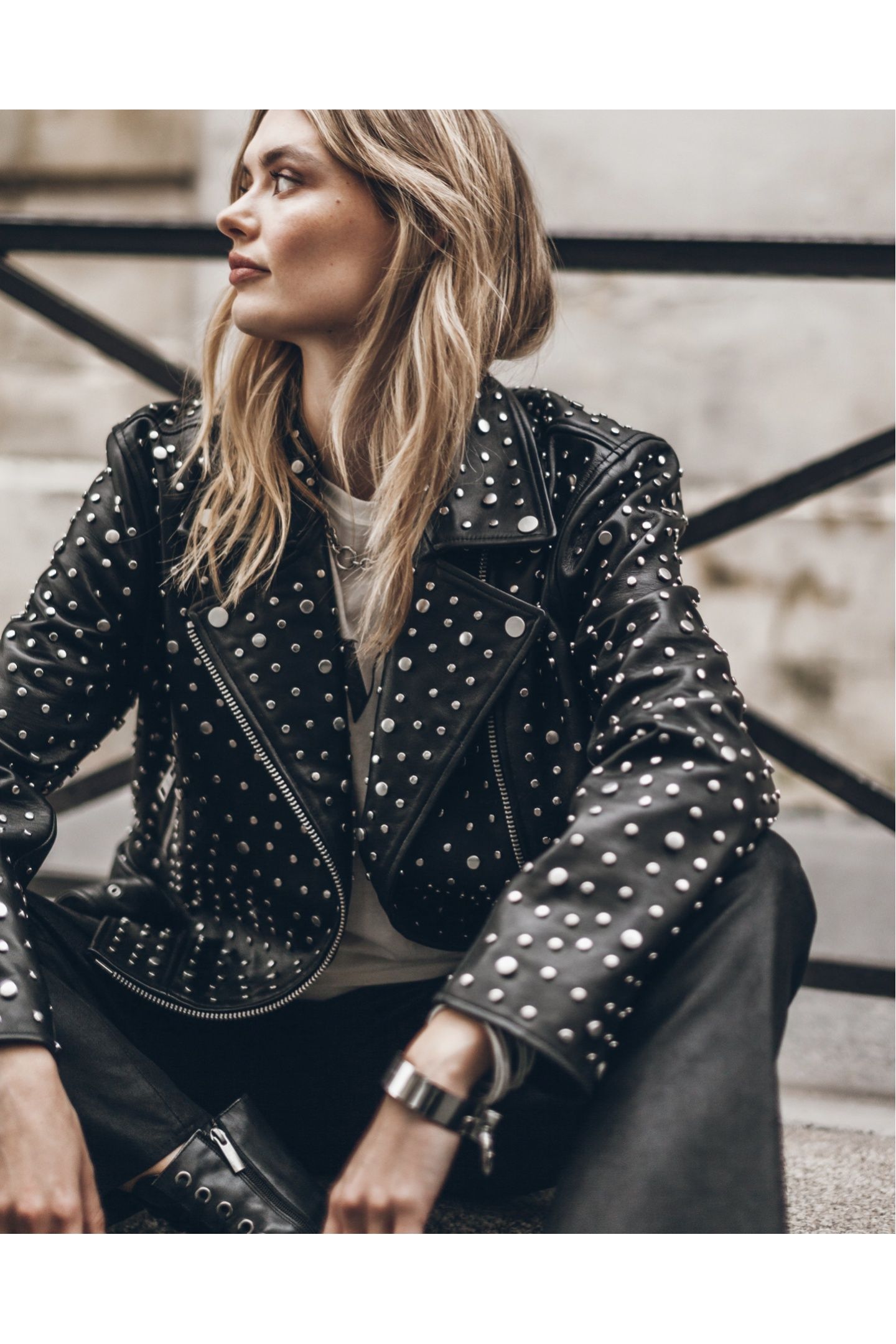 THE STUDDED LEATHER JACKET 2