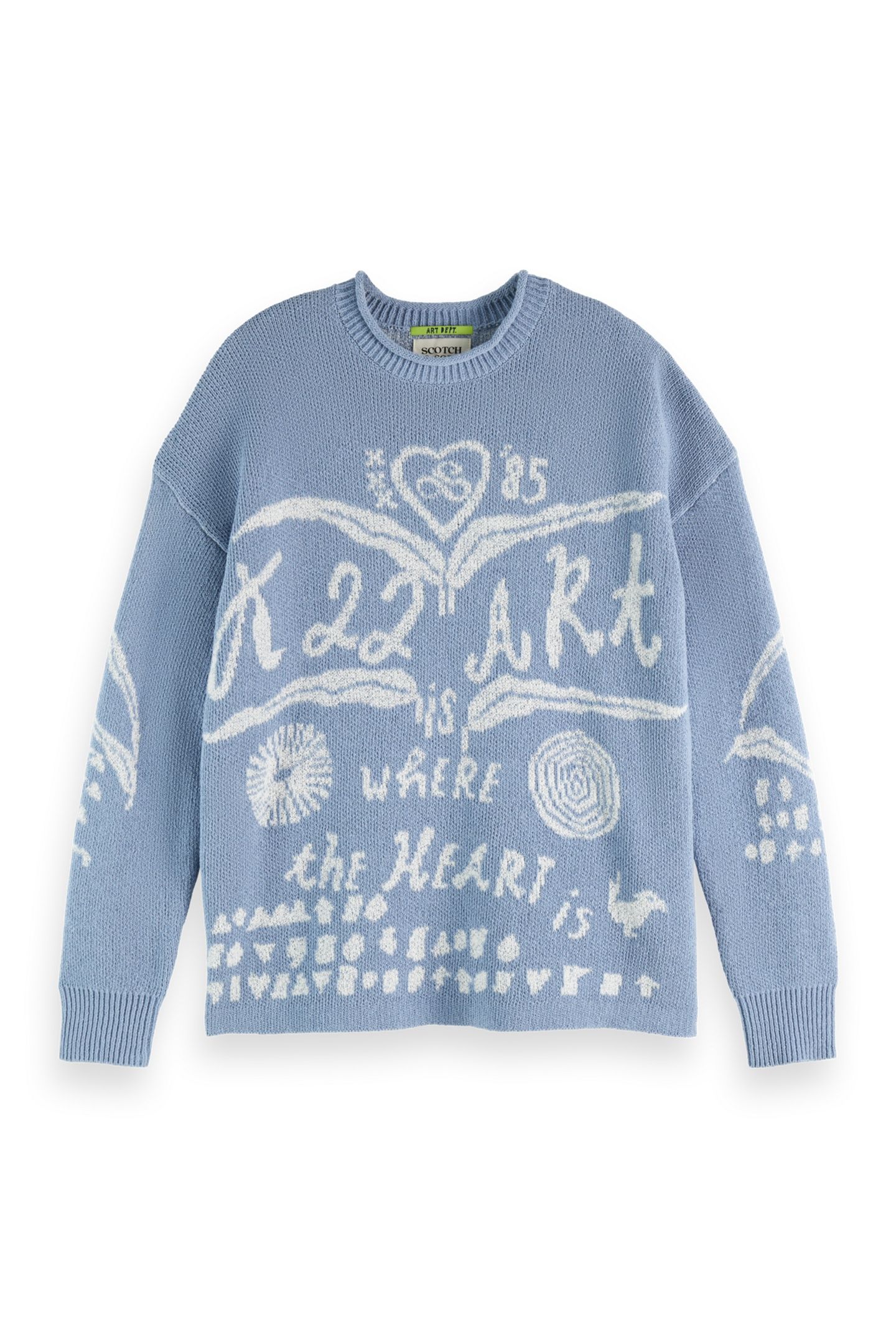 JACQUARD PULLOVER FADED DENIM 4