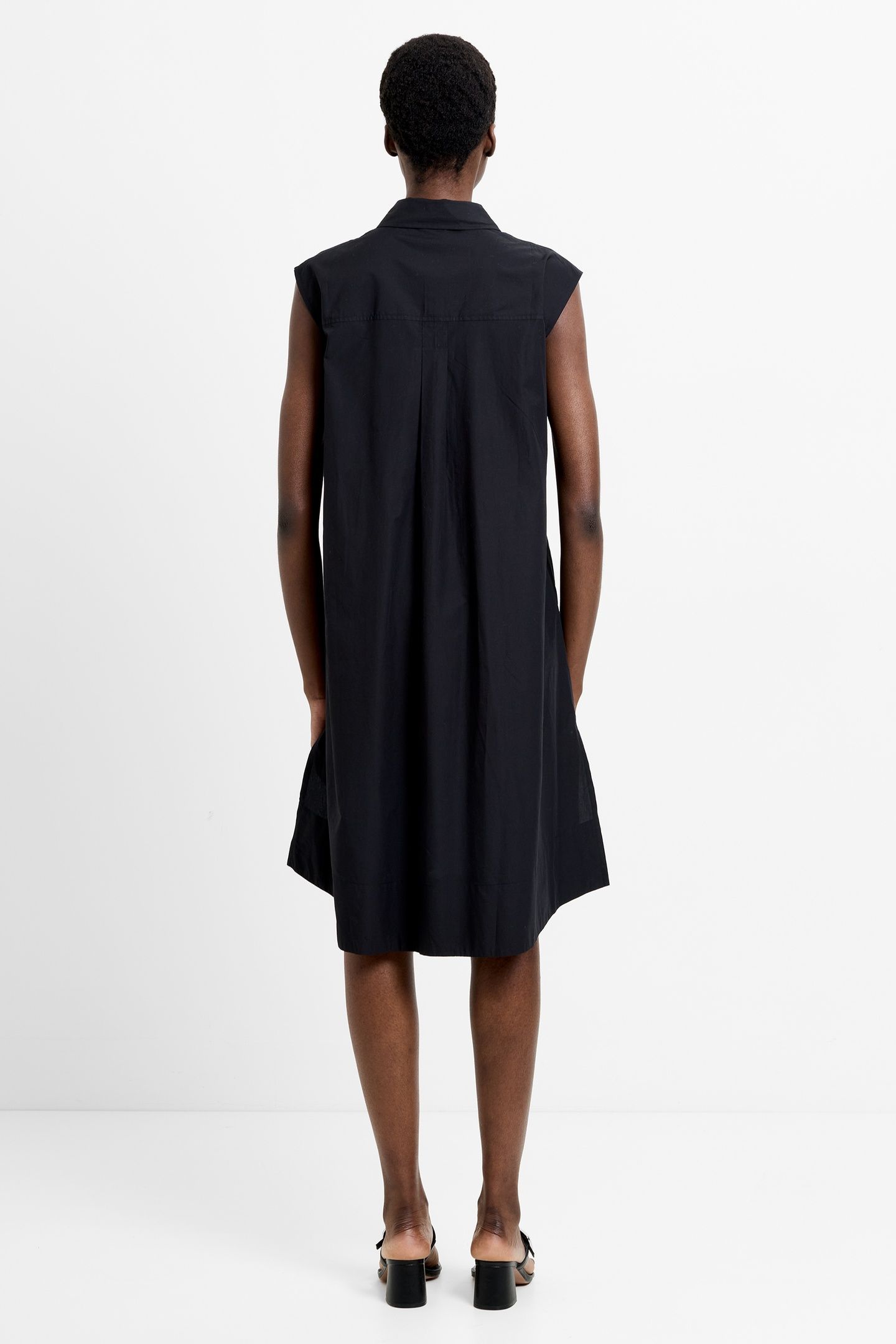 POPLIN TIE SLVLESS DRESS K BLACK 3